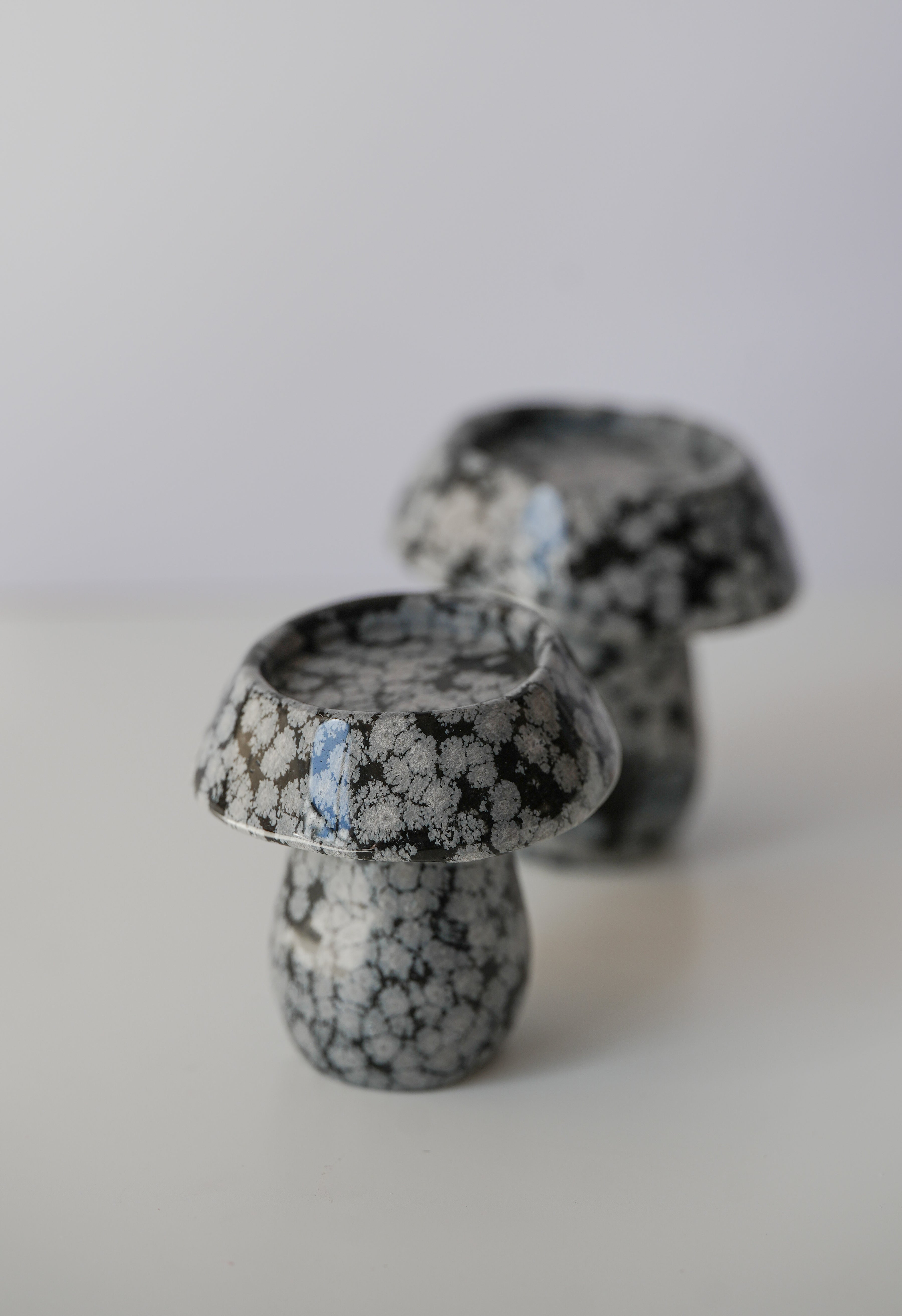 Seta de Obsidiana Moteada con soporte para vela