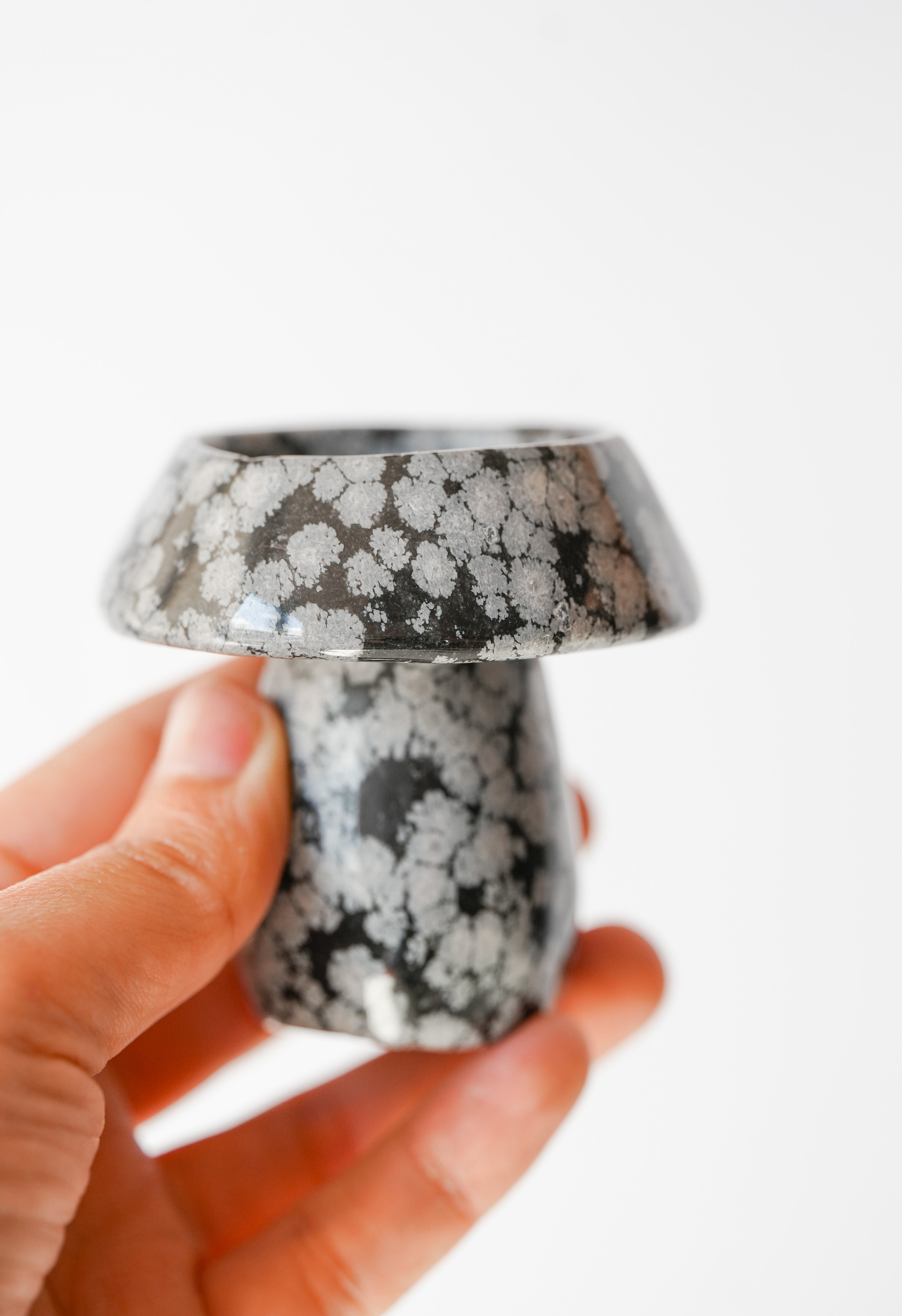 Seta de Obsidiana Moteada con soporte para vela
