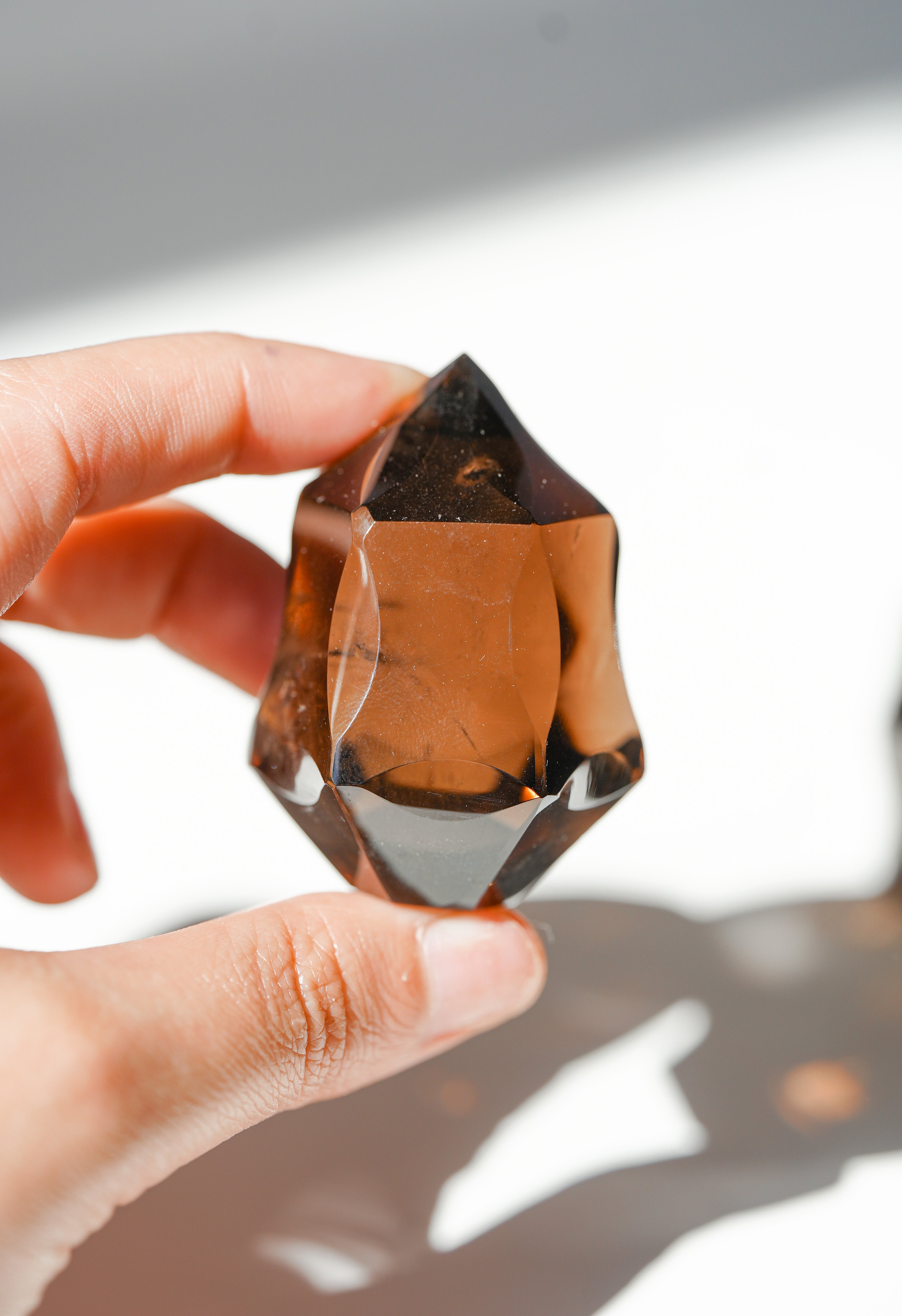 Puntas geométricas de Cuarzo Ahumado calidad extra