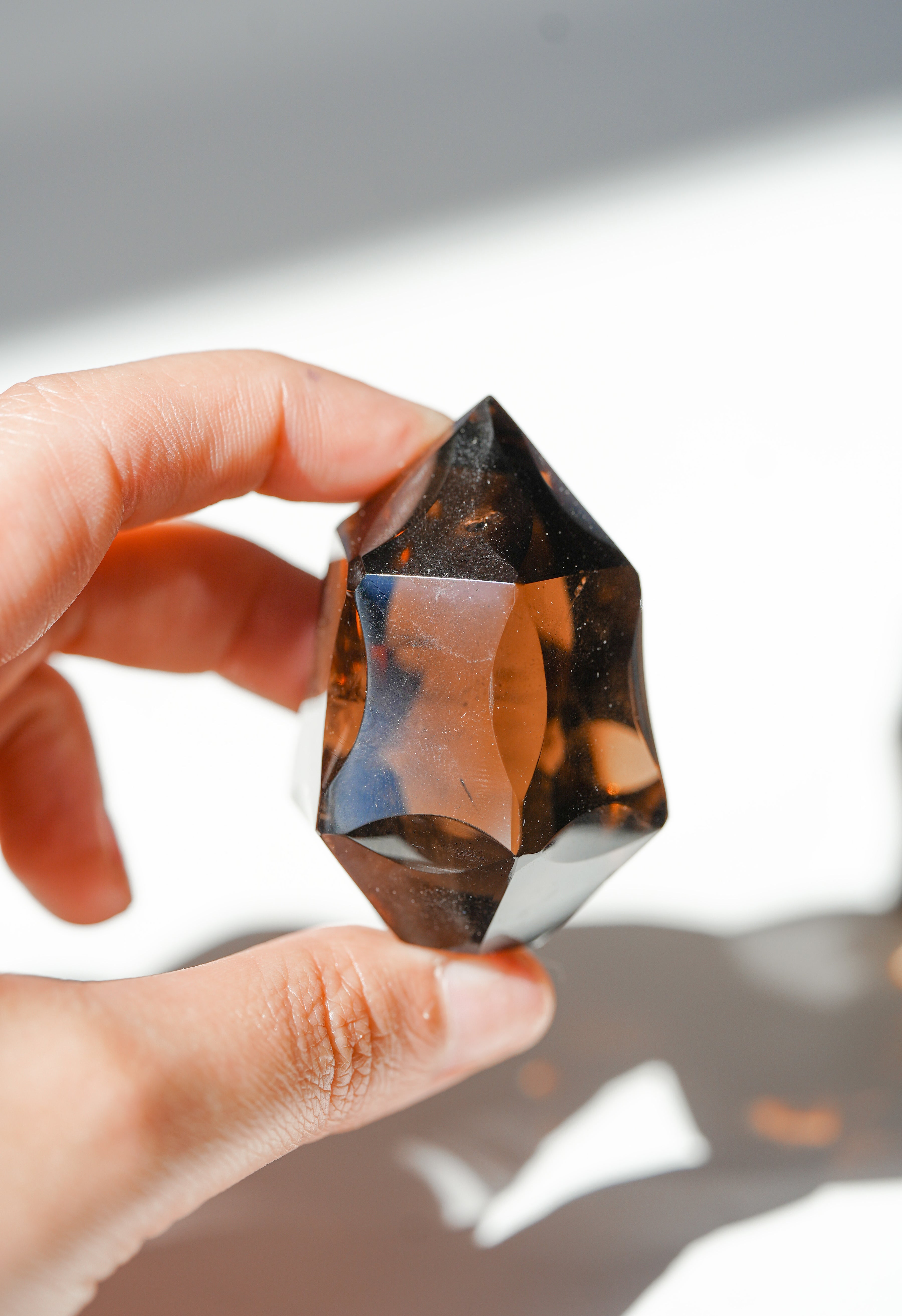 Puntas geométricas de Cuarzo Ahumado calidad extra