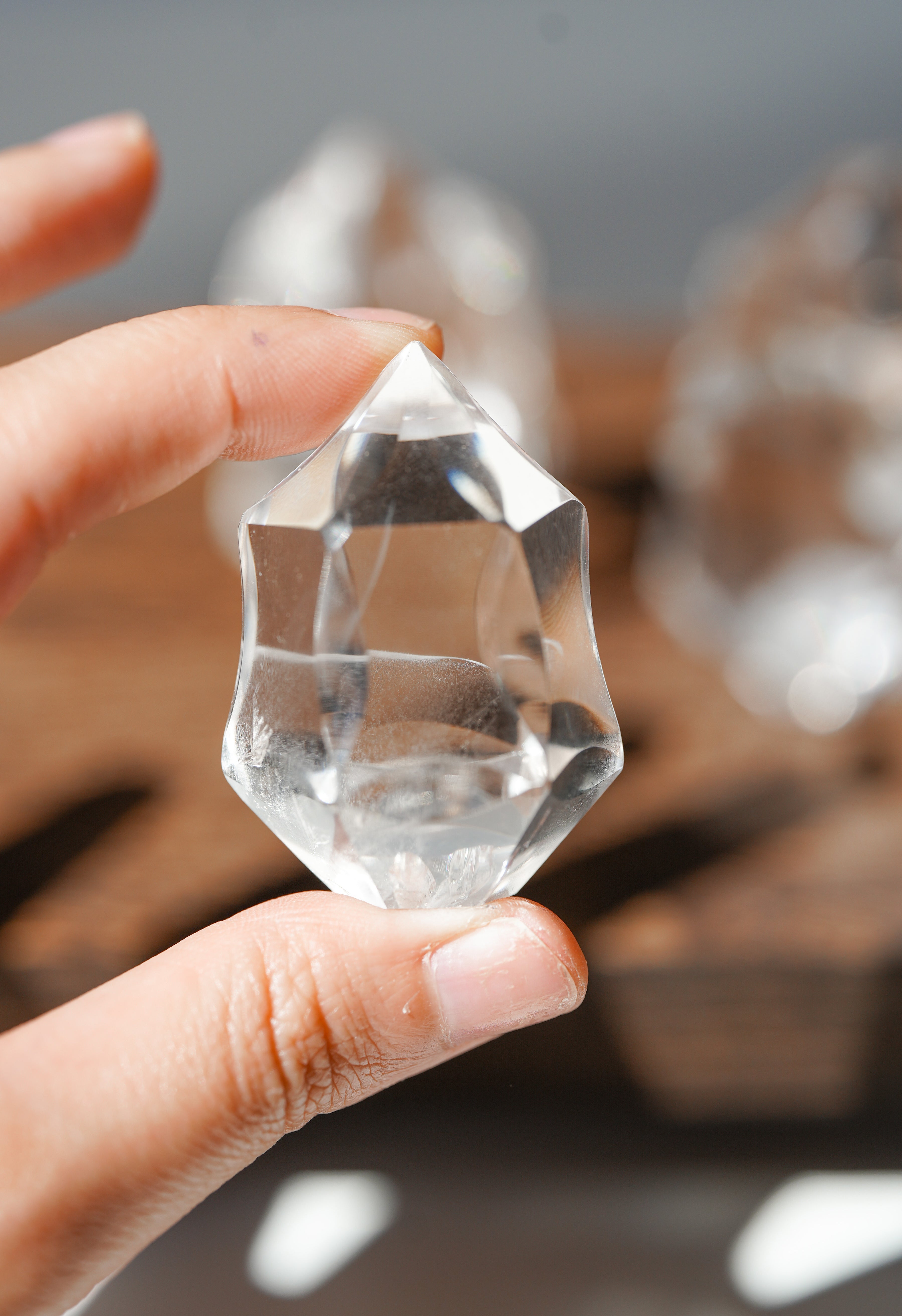 Puntas geométricas de Cuarzo Cristal calidad extra