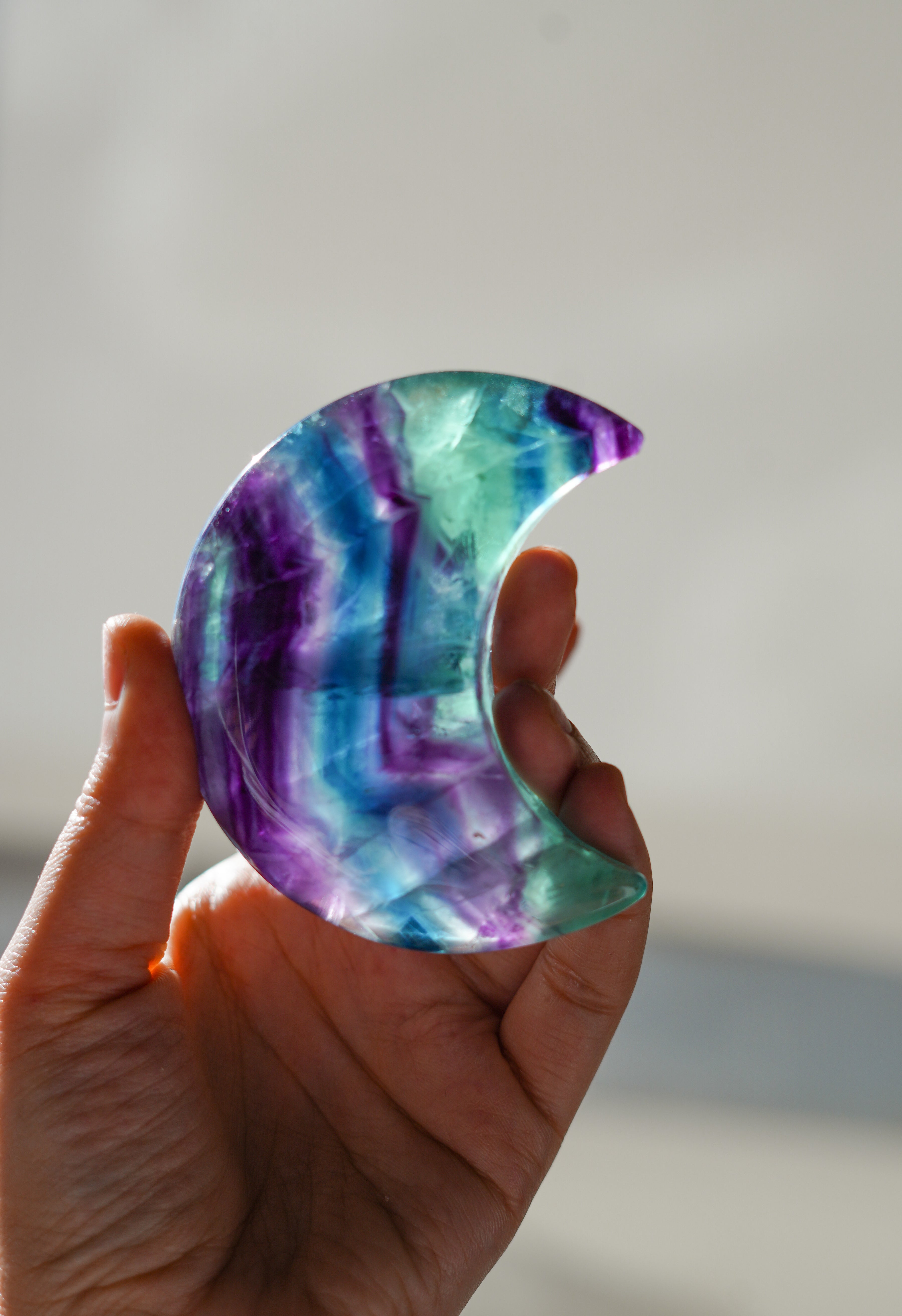 Luna de Fluorita con soporte
