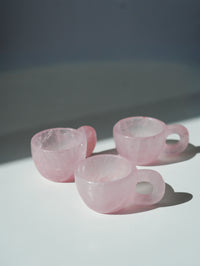 Taza de Cuarzo Rosa natural