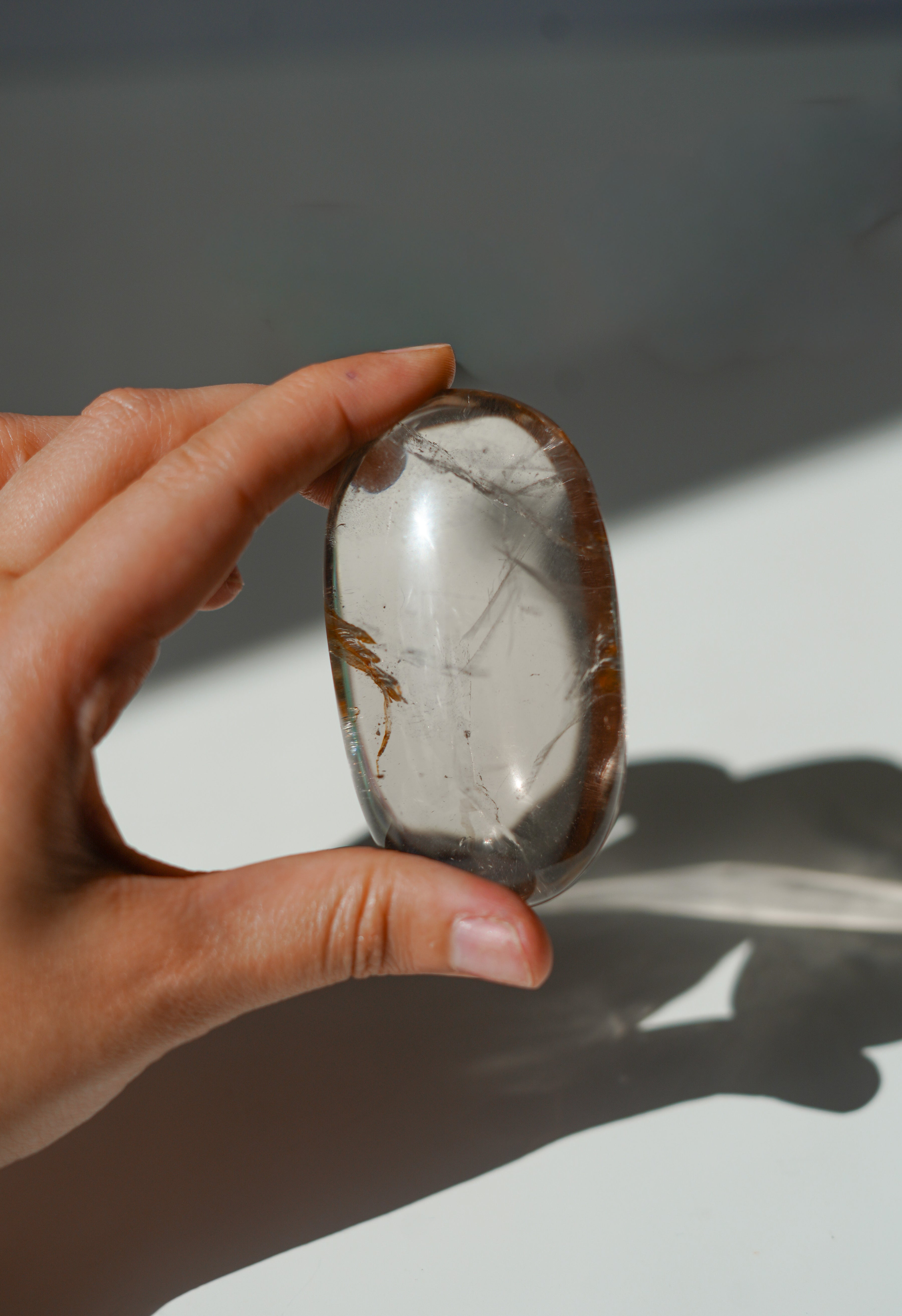 Palmstone de Cuarzo con Golden Healer natural