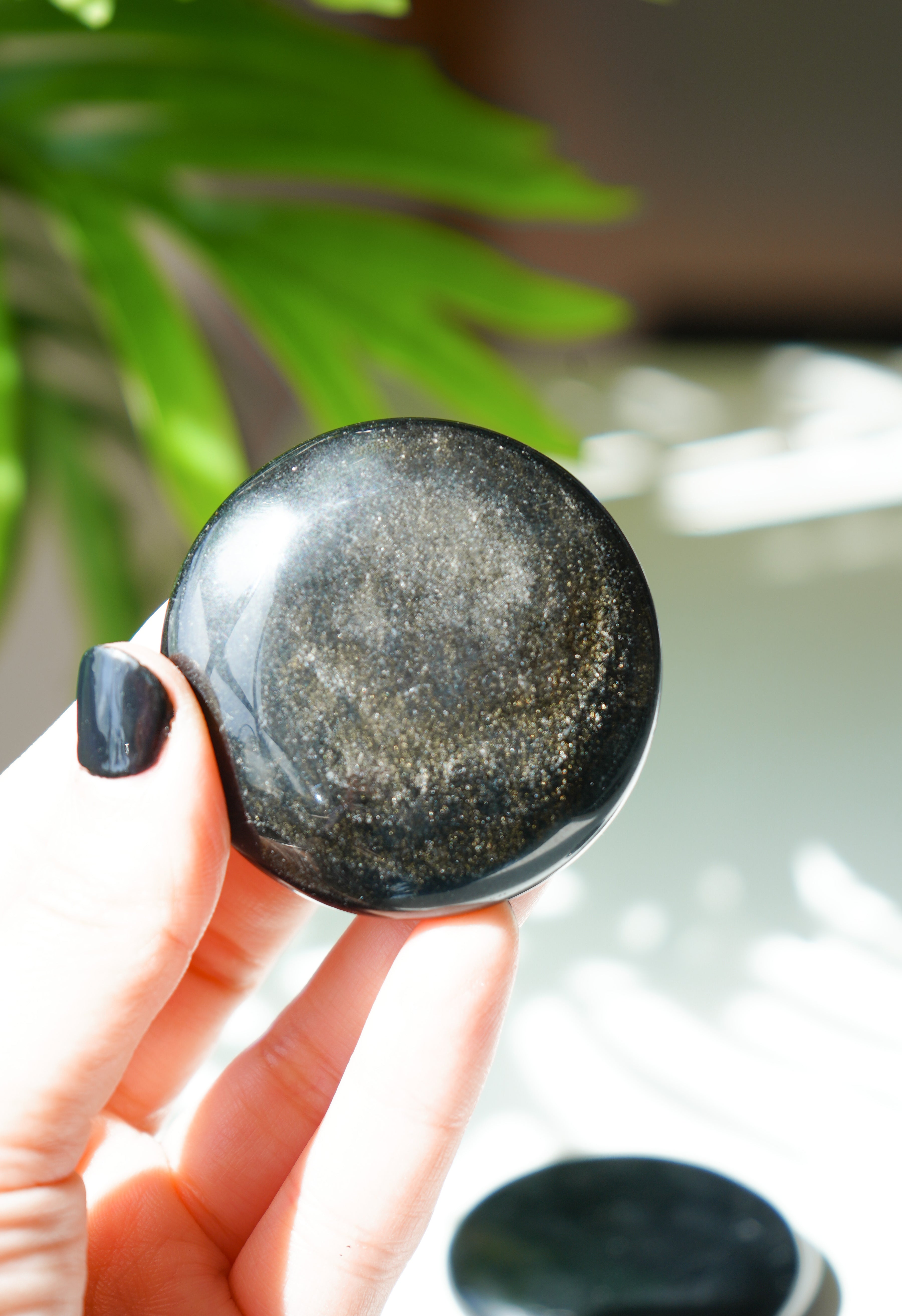 Rodado plano de Obsidiana Dorada