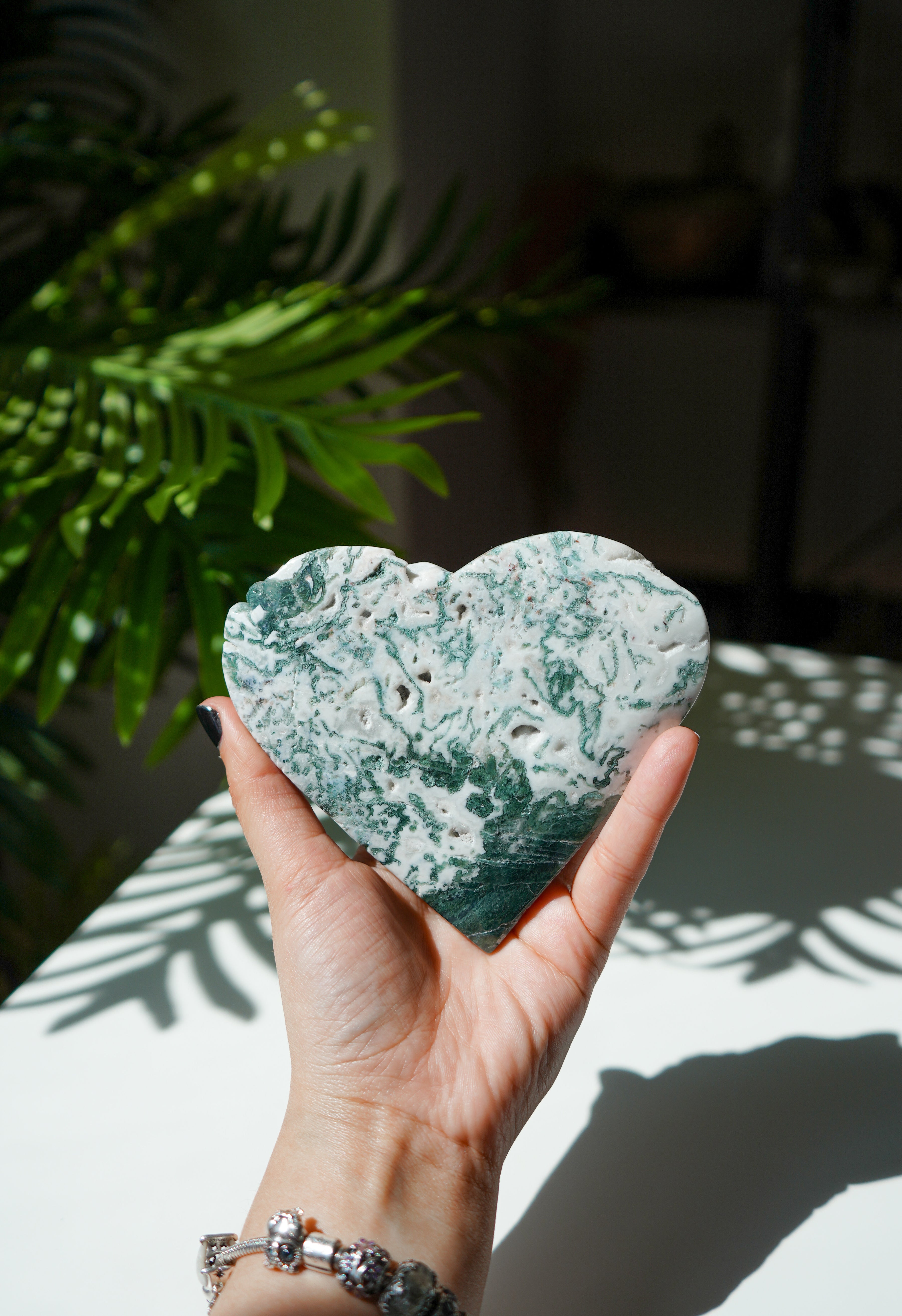 Corazón de Ágata Musgo