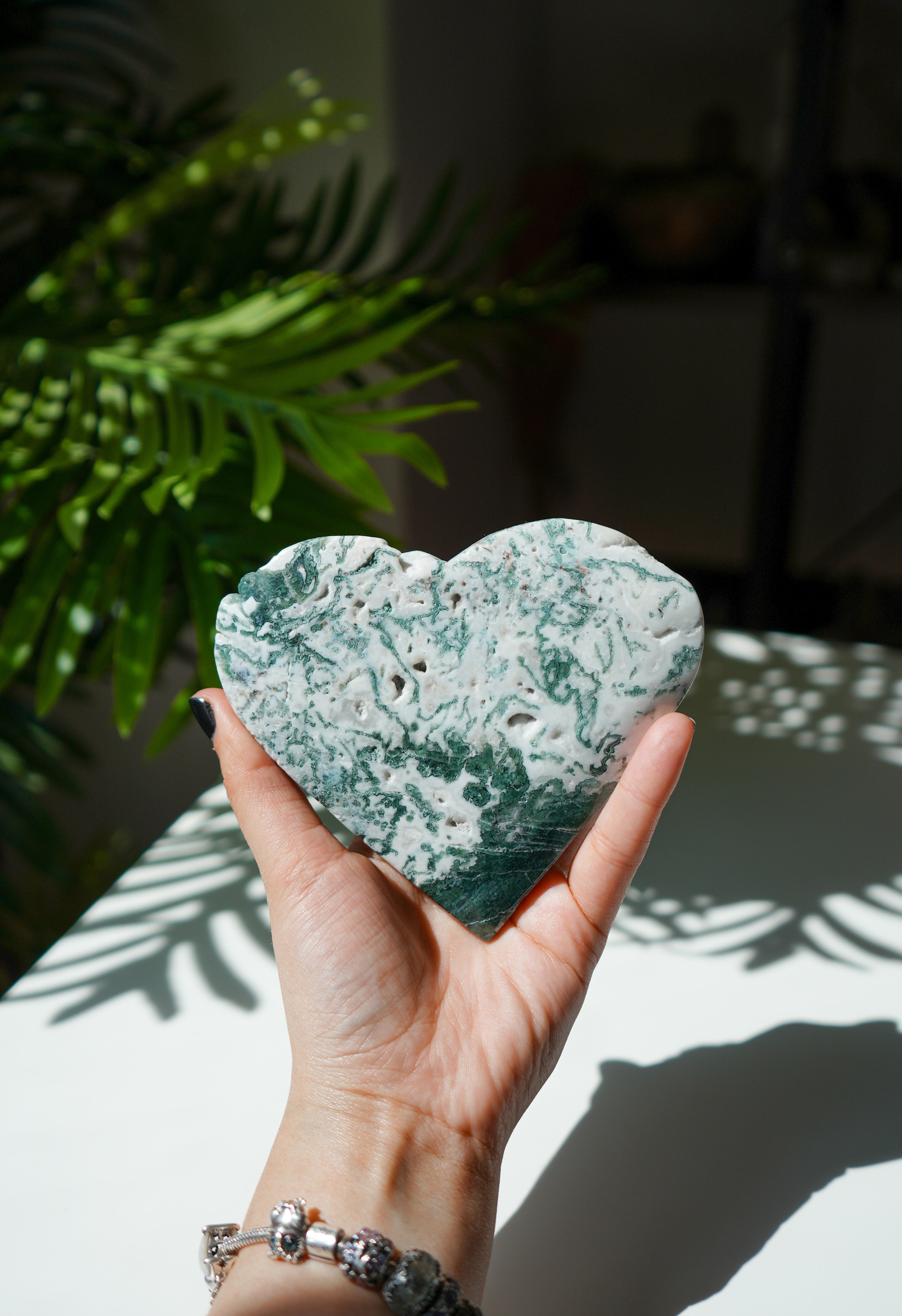 Corazón de Ágata Musgo