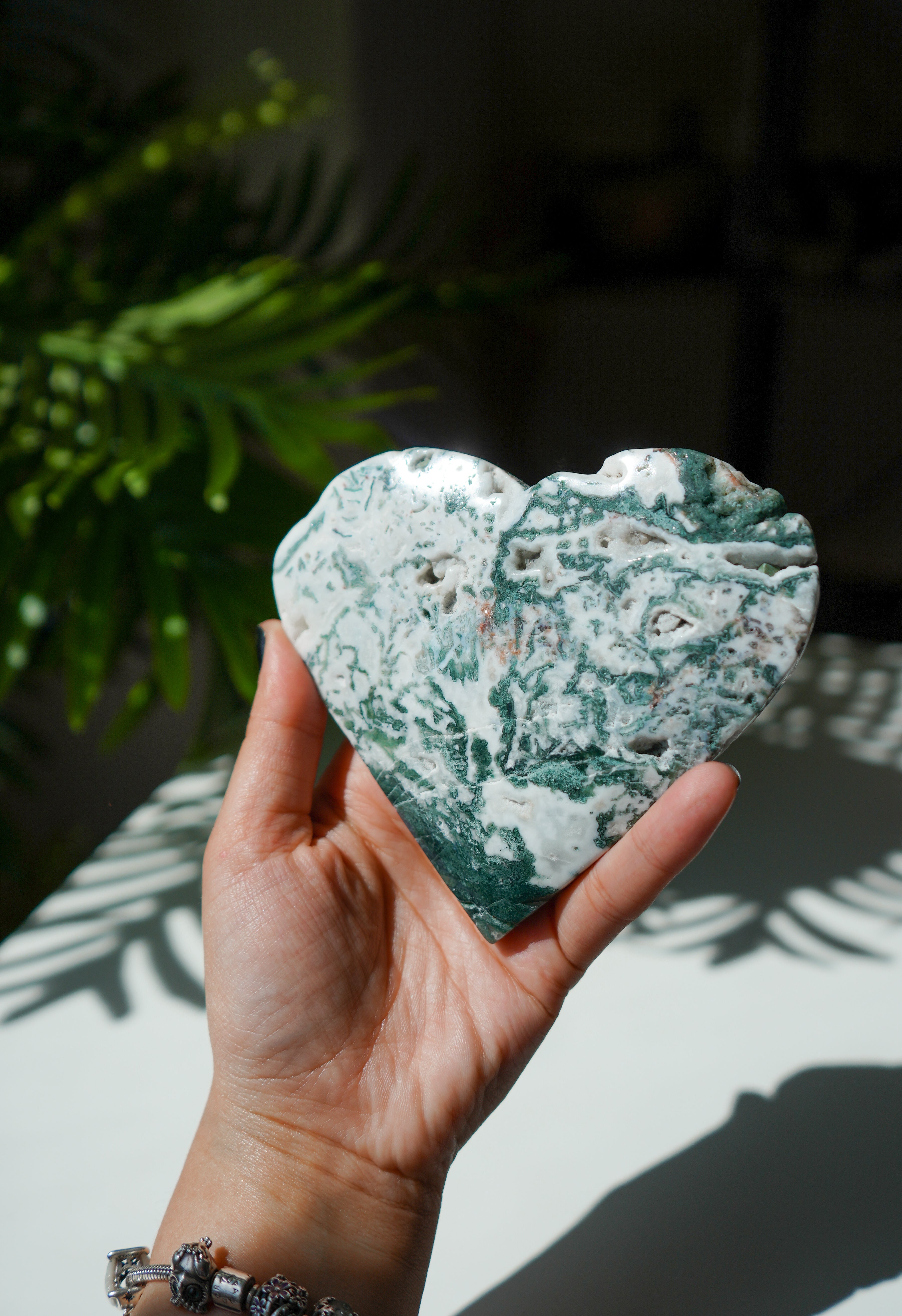 Corazón de Ágata Musgo