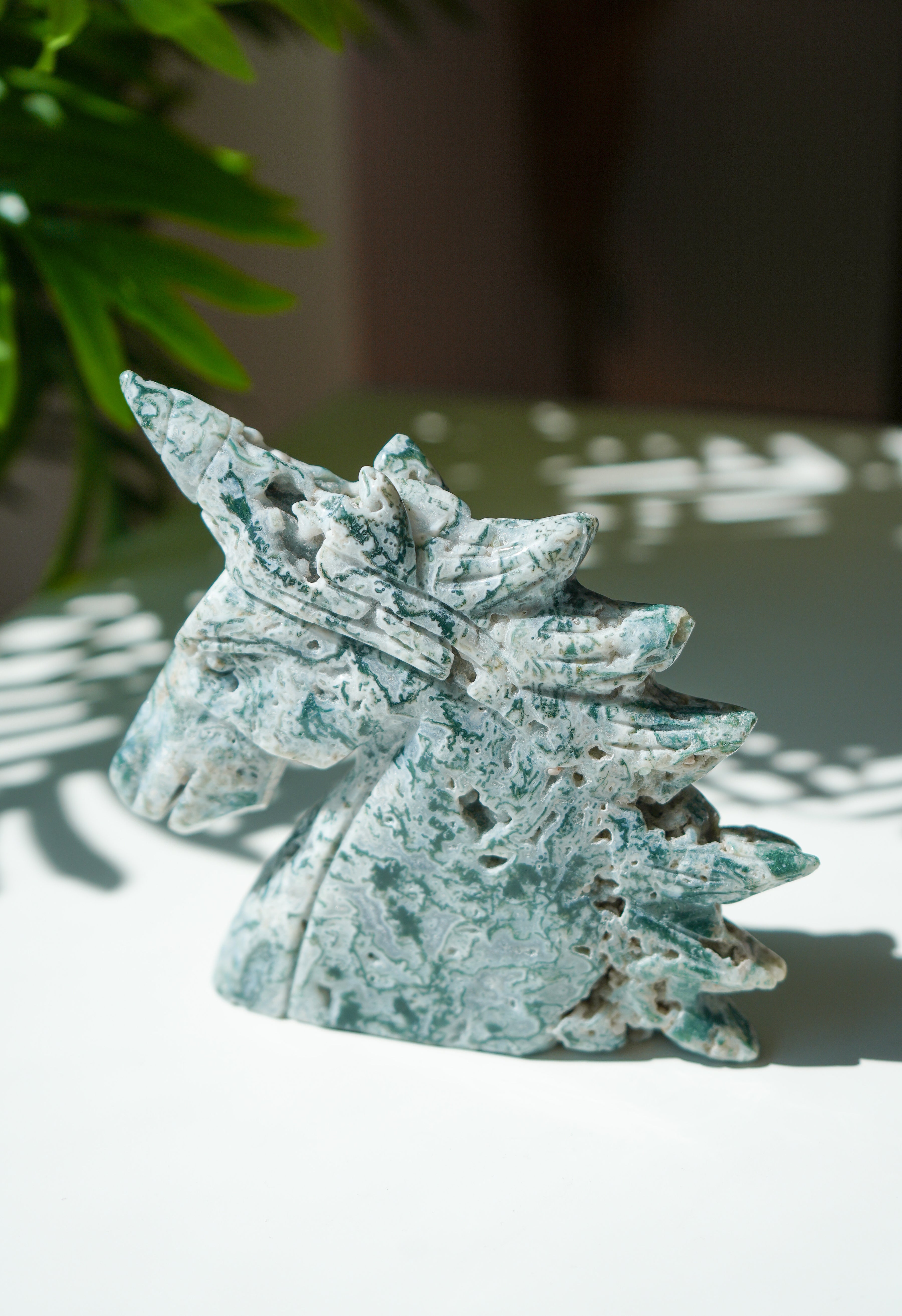 Unicornio de Ágata Musgo