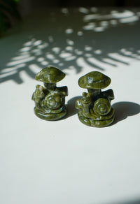 Seta y Caracol de Jade Verde