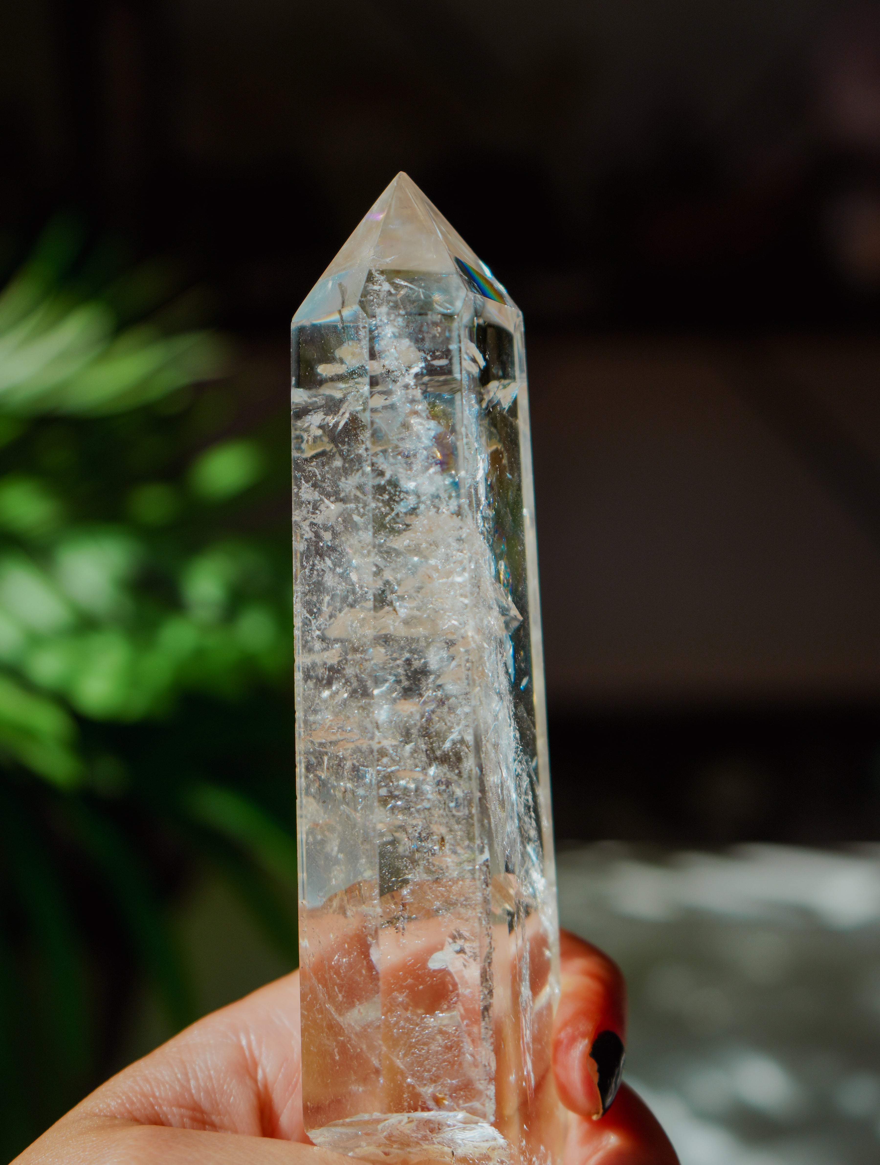 Punta de Cuarzo Cristal AA Semipulida