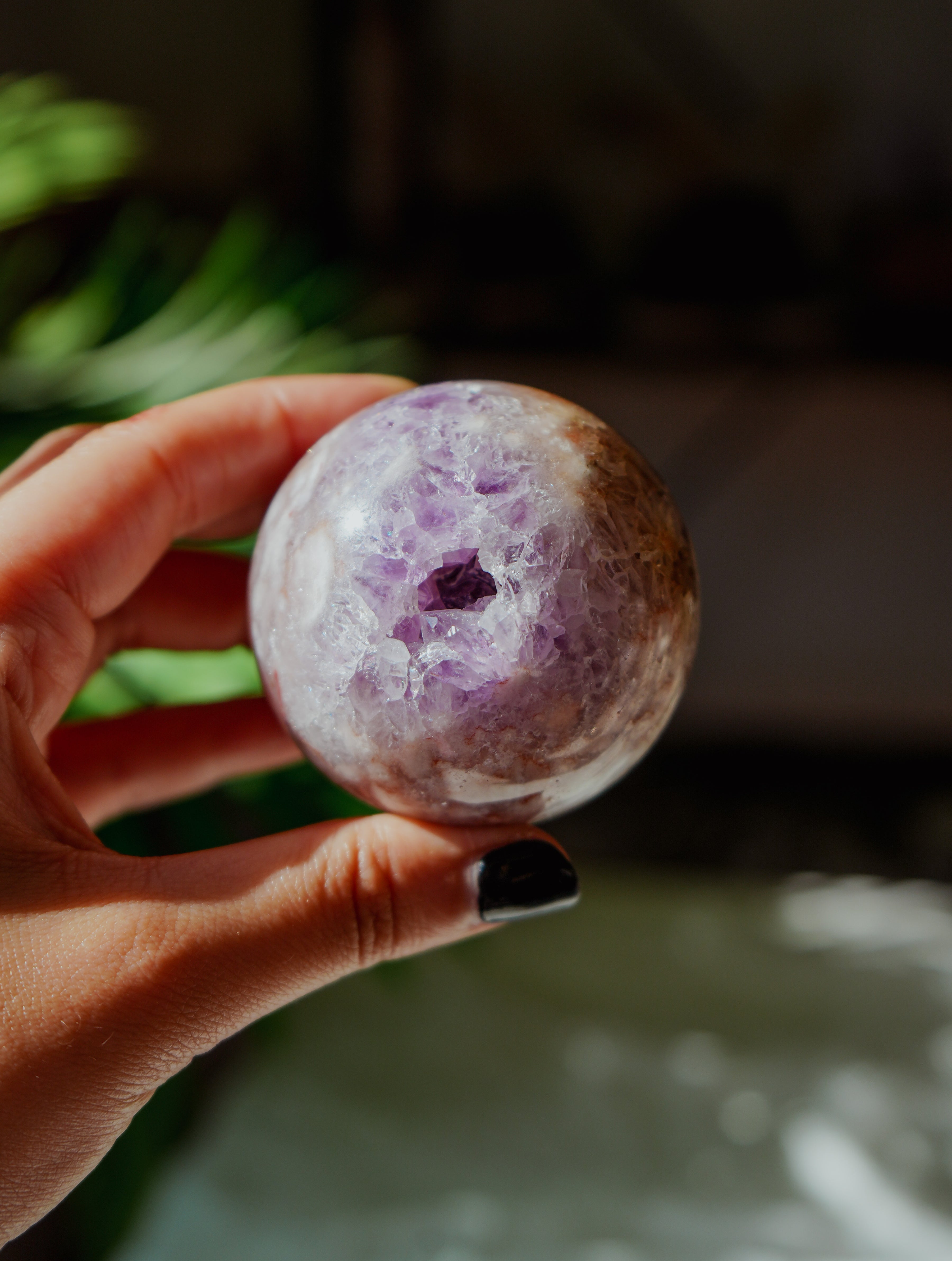 Esfera de Amatista, Amatista Rosa y Ágata