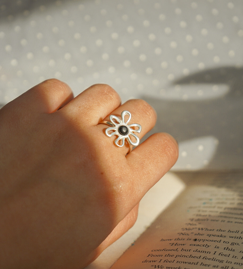 Azabache - anillo plata