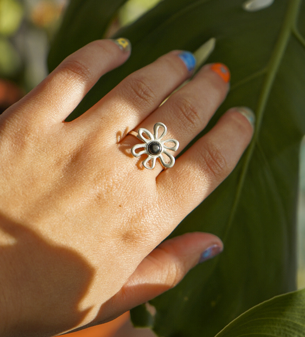 Azabache - anillo plata