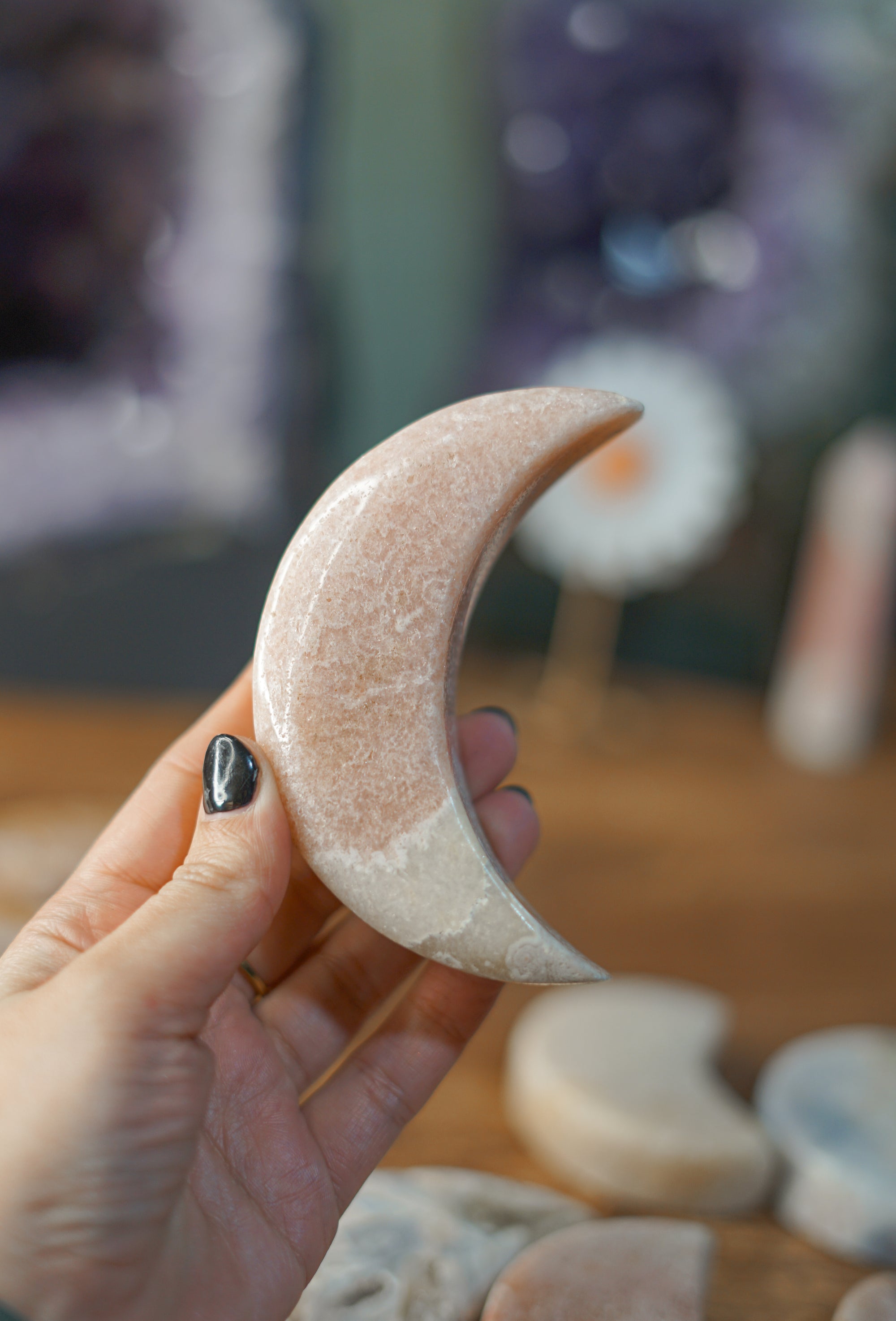 Luna de amatista rosa