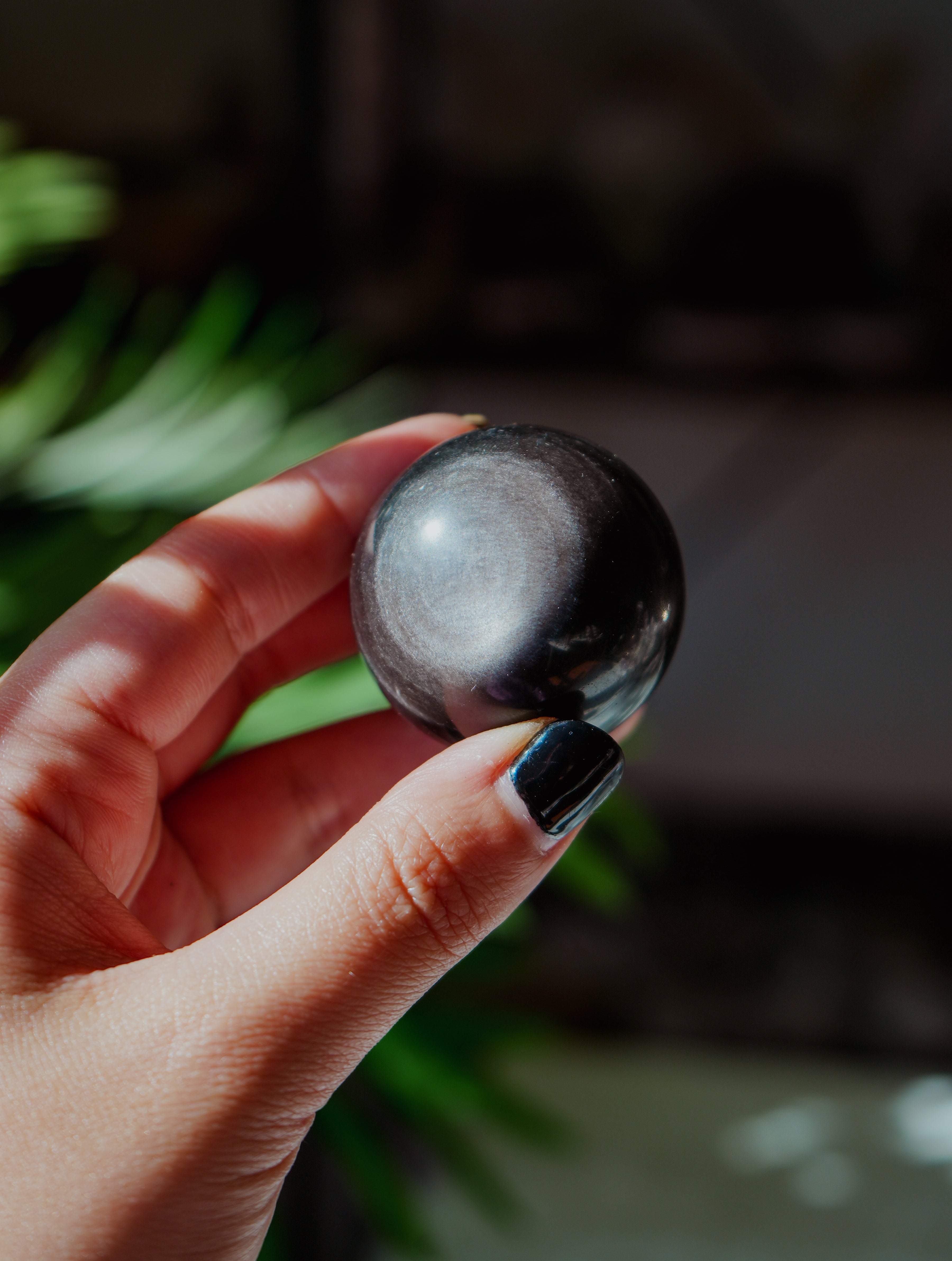 Esfera Obsidiana Plateada