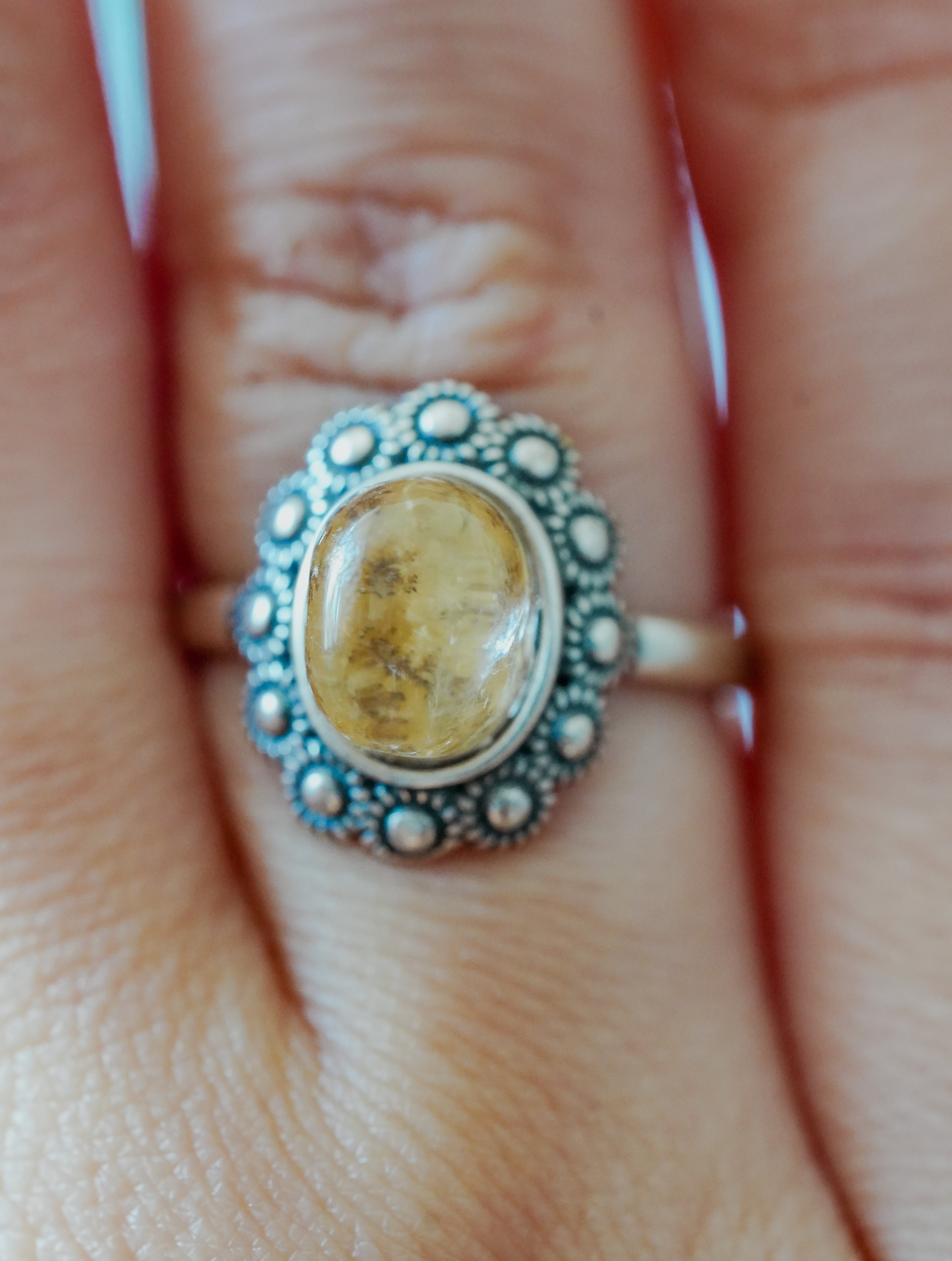 Anillo de Plata Adaptable con Cuarzo Dendrítico