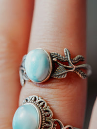 Anillo de Plata Adaptable con Larimar