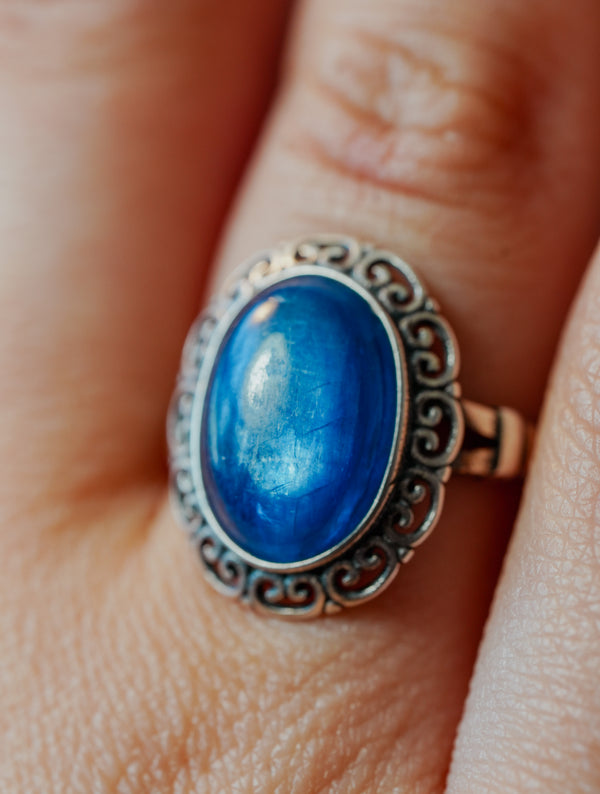 Anillo de Plata Adaptable con Cianita