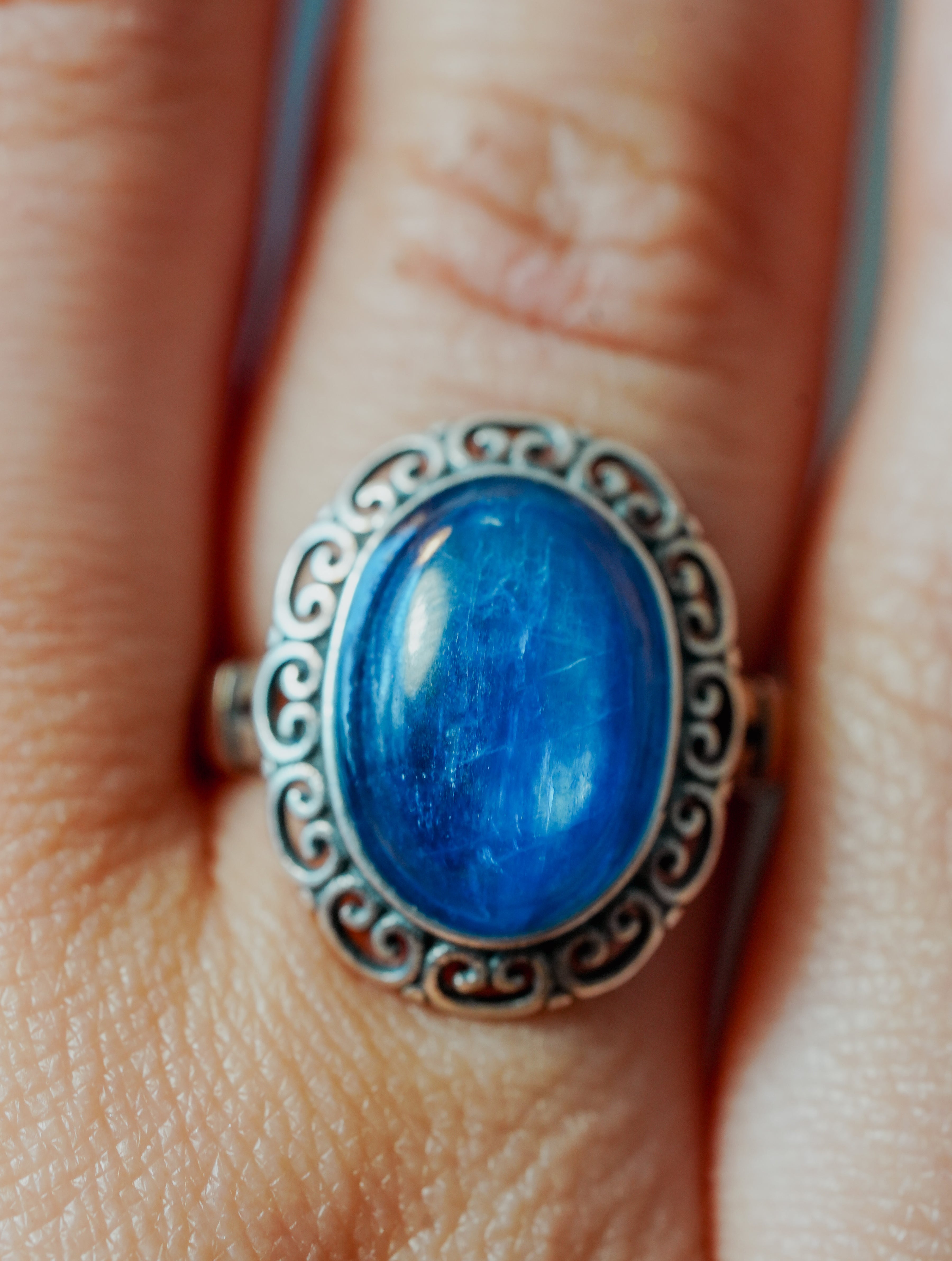 Anillo de Plata Adaptable con Cianita