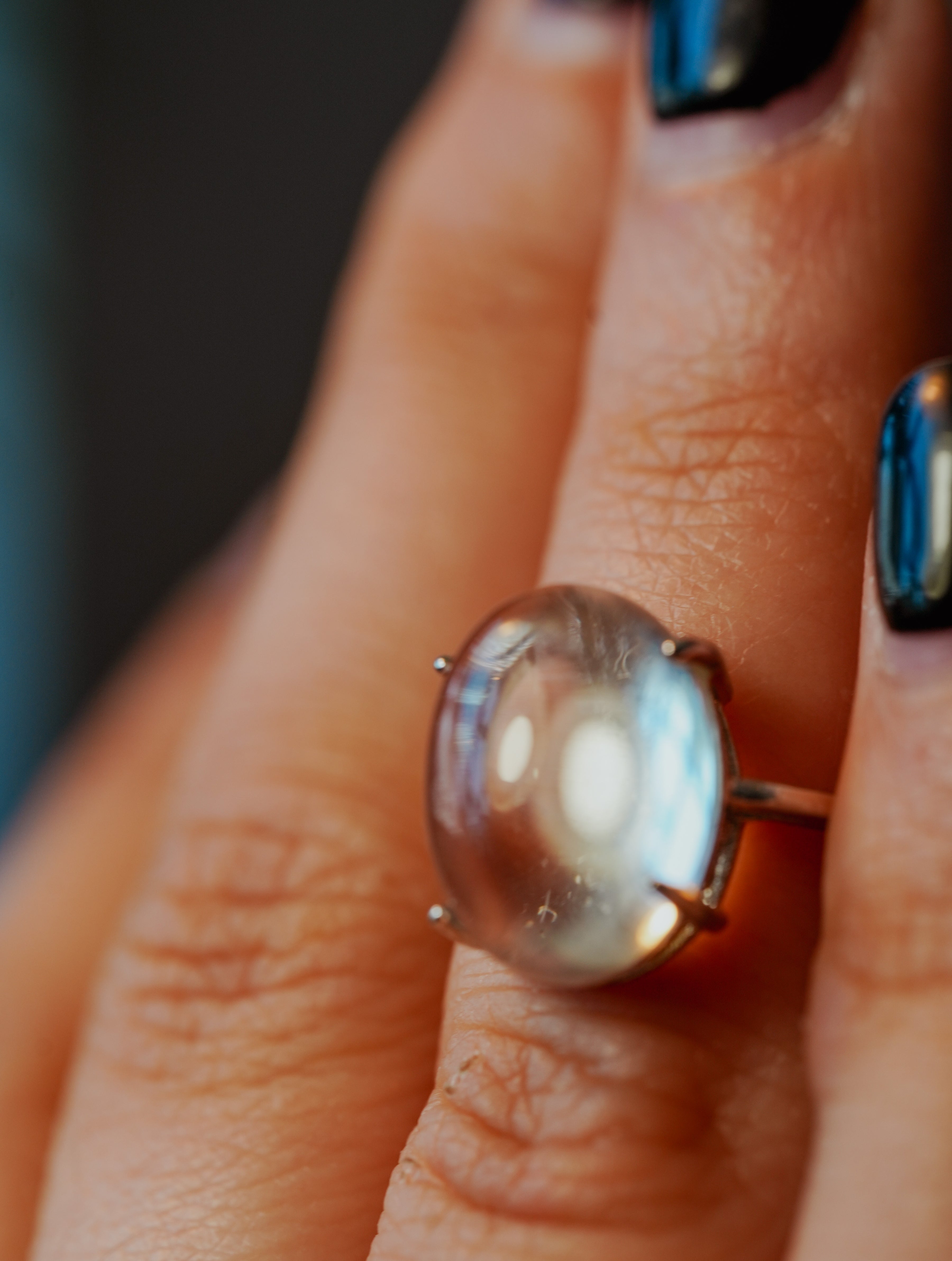 Anillo de Plata Adaptable con Cuarzo Cristal