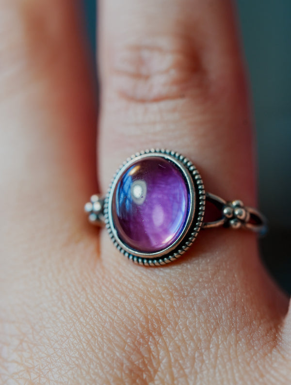 Anillo de Plata Adaptable con Amatista