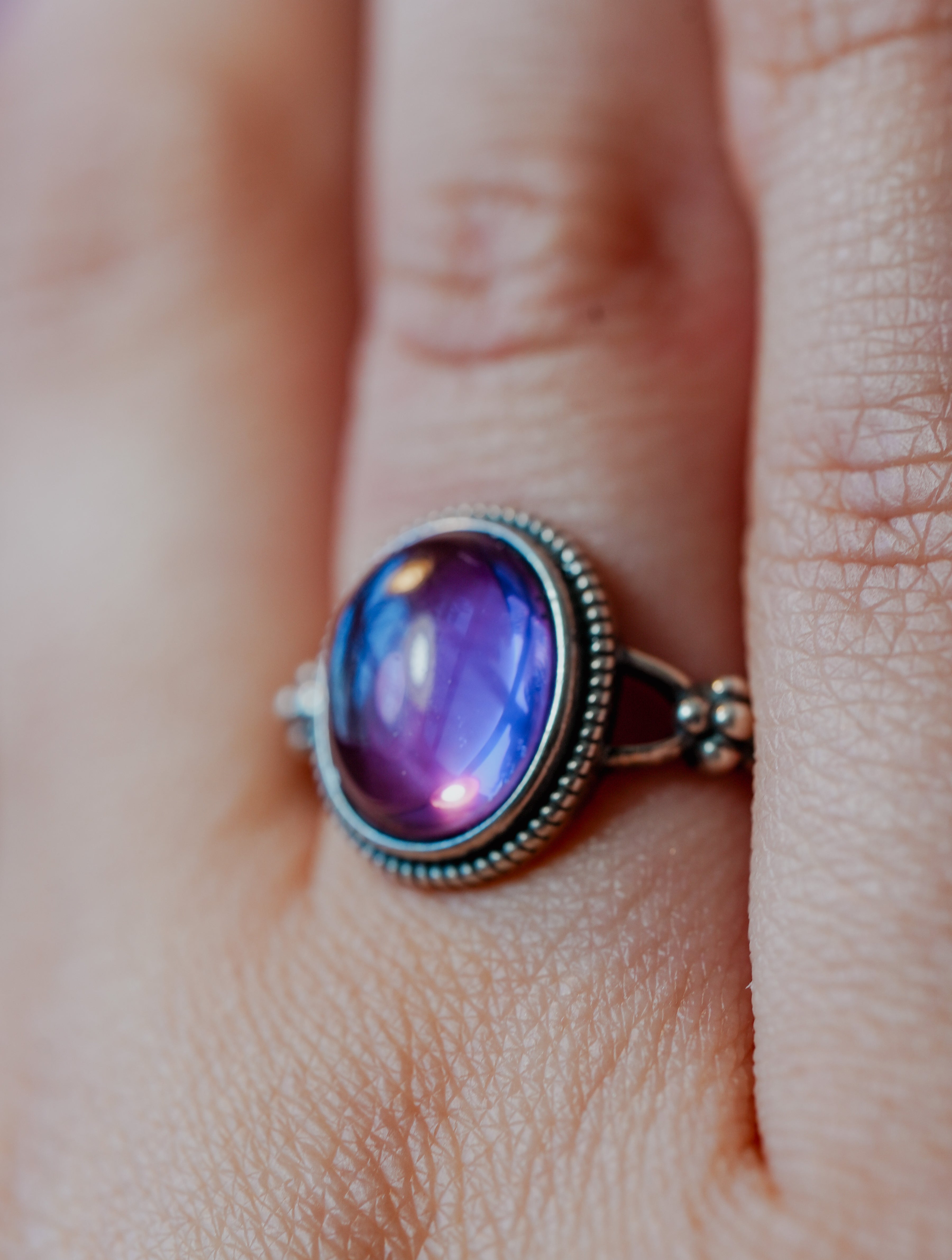 Anillo de Plata Adaptable con Amatista
