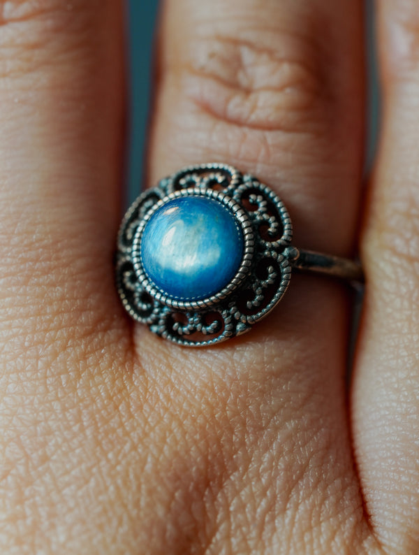 Anillo de Plata Adaptable con Cianita