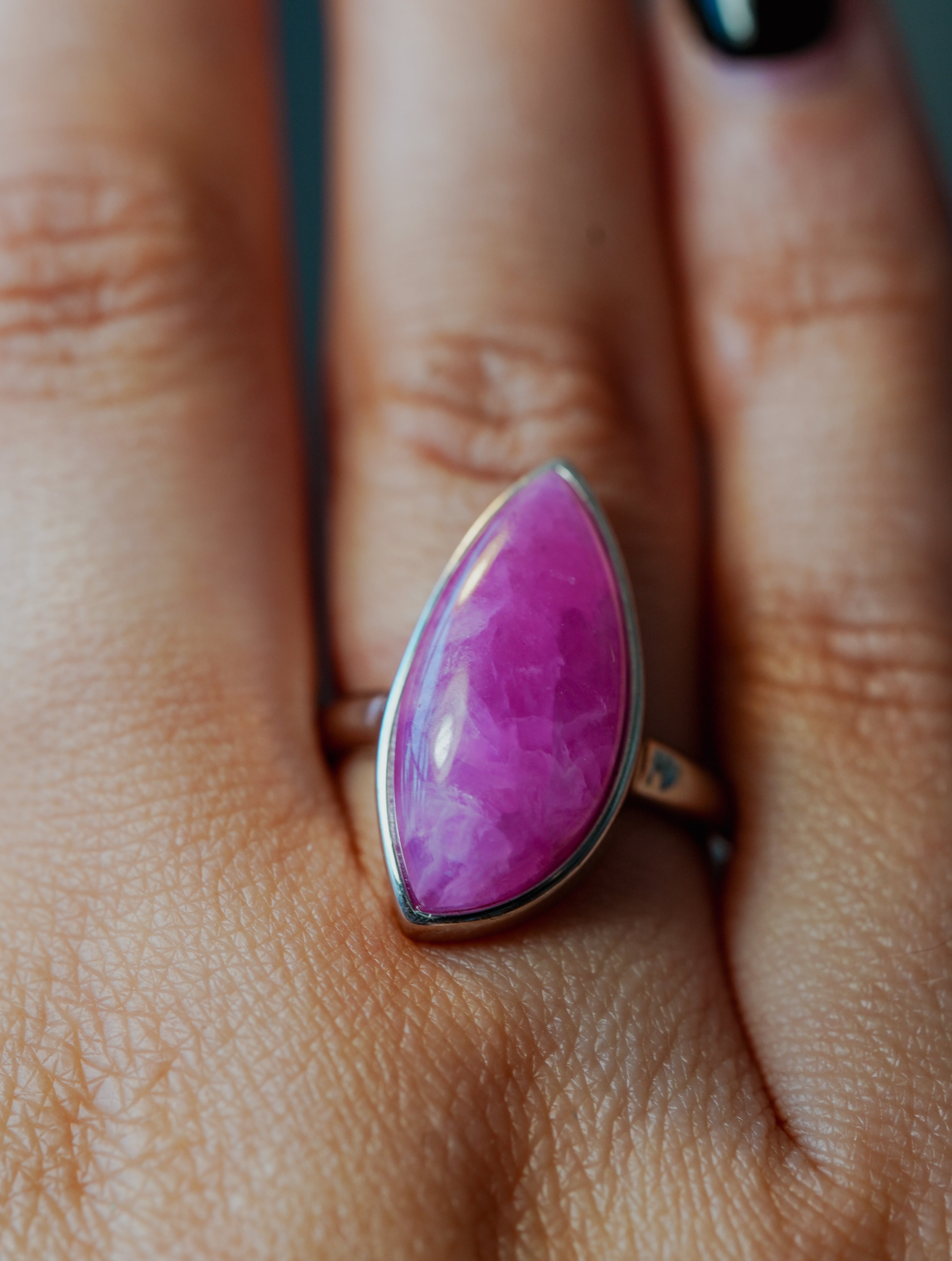Anillo de Plata Adaptable con Cobaltocalcita