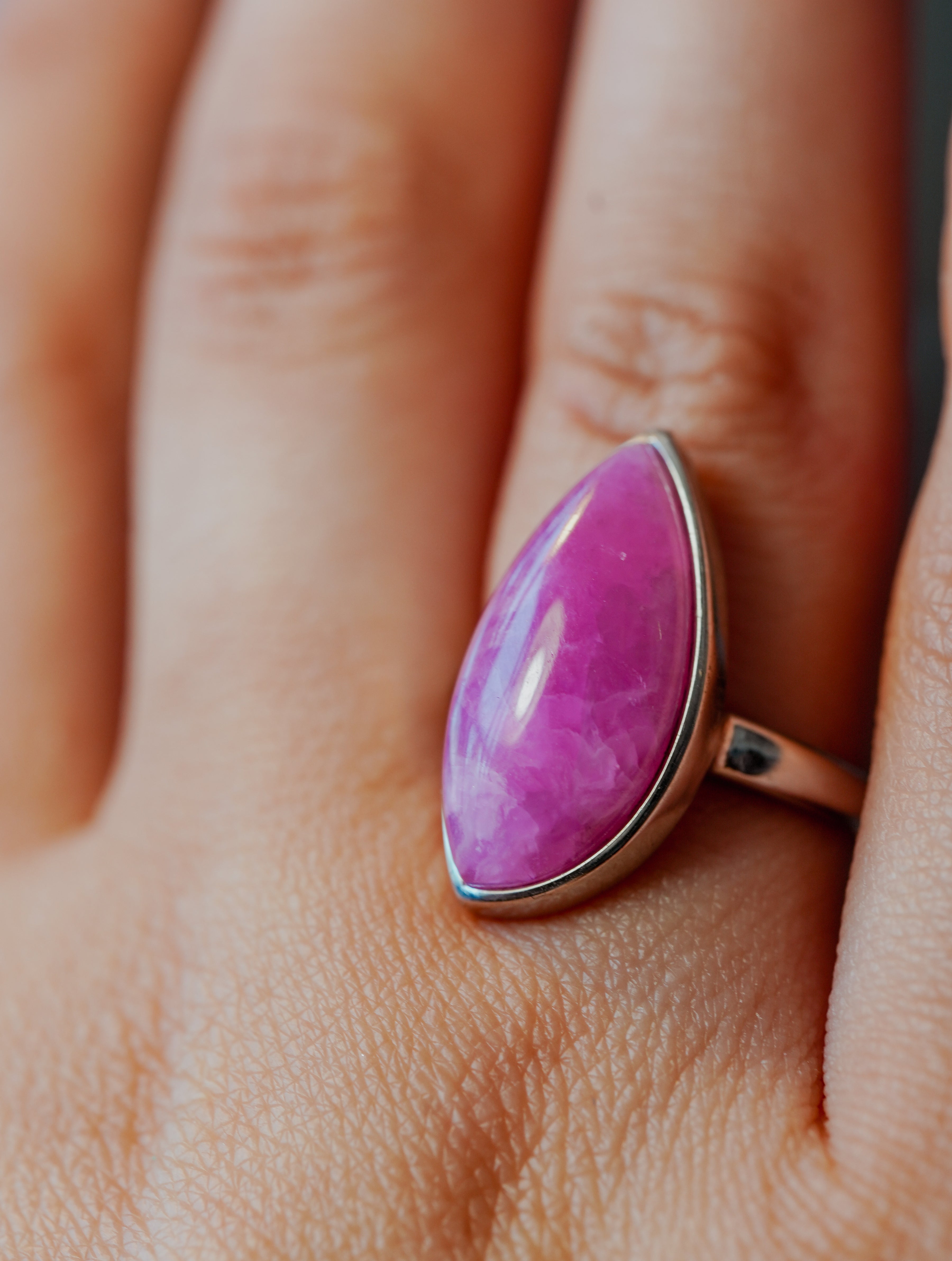 Anillo de Plata Adaptable con Cobaltocalcita
