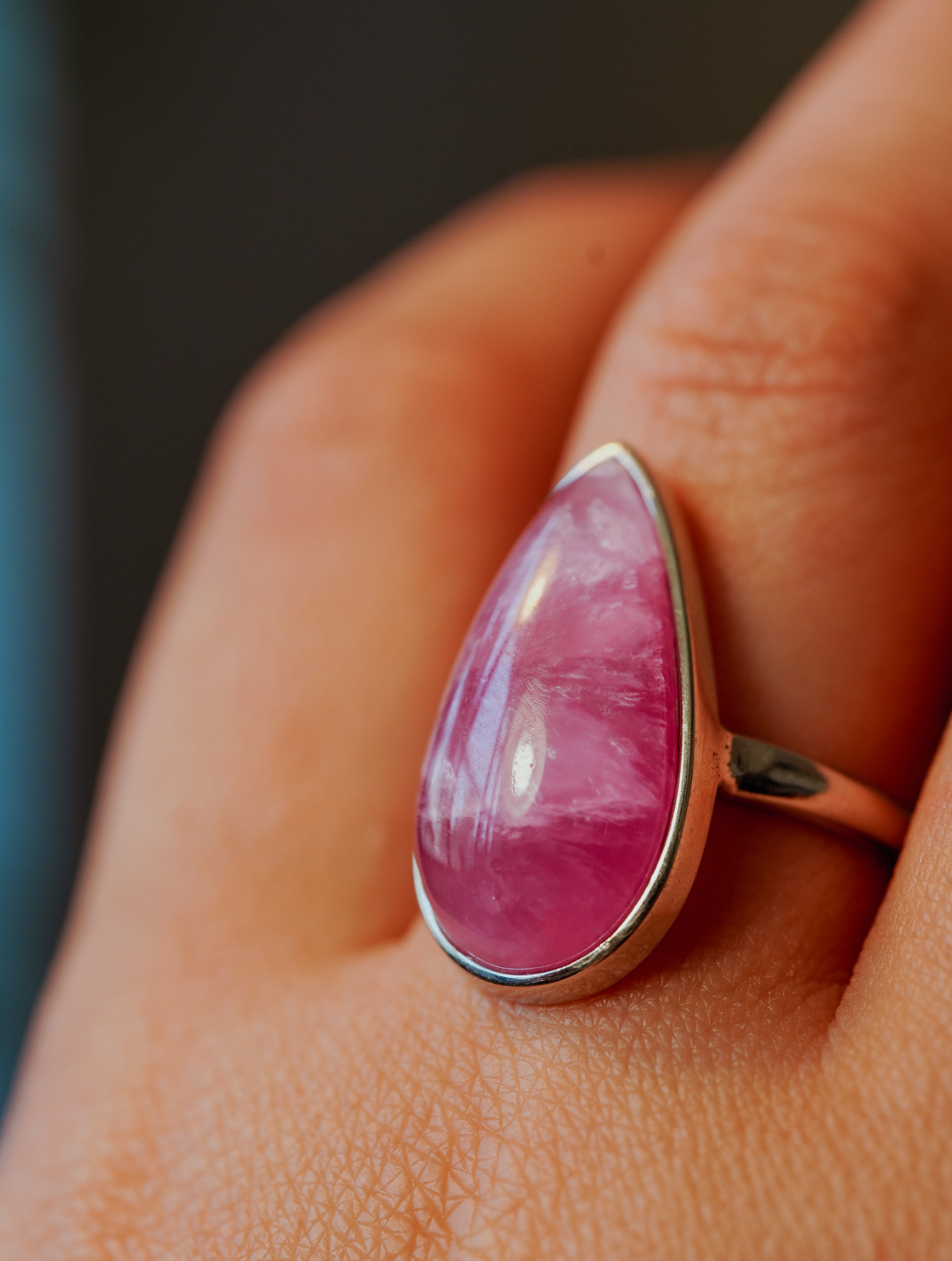 Anillo de Plata Adaptable con Cobaltocalcita