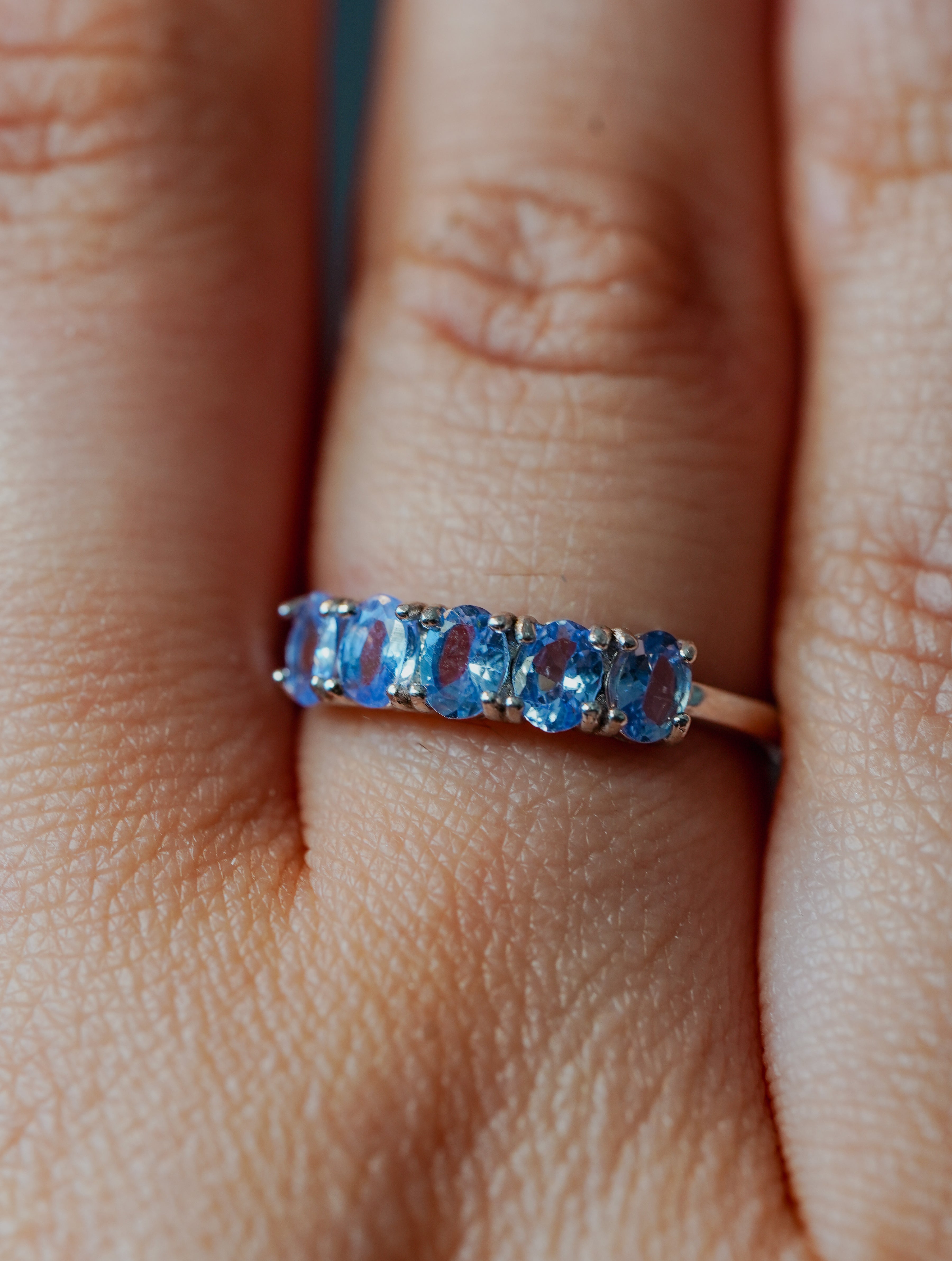 Anillo de Plata Adaptable con Aguamarina