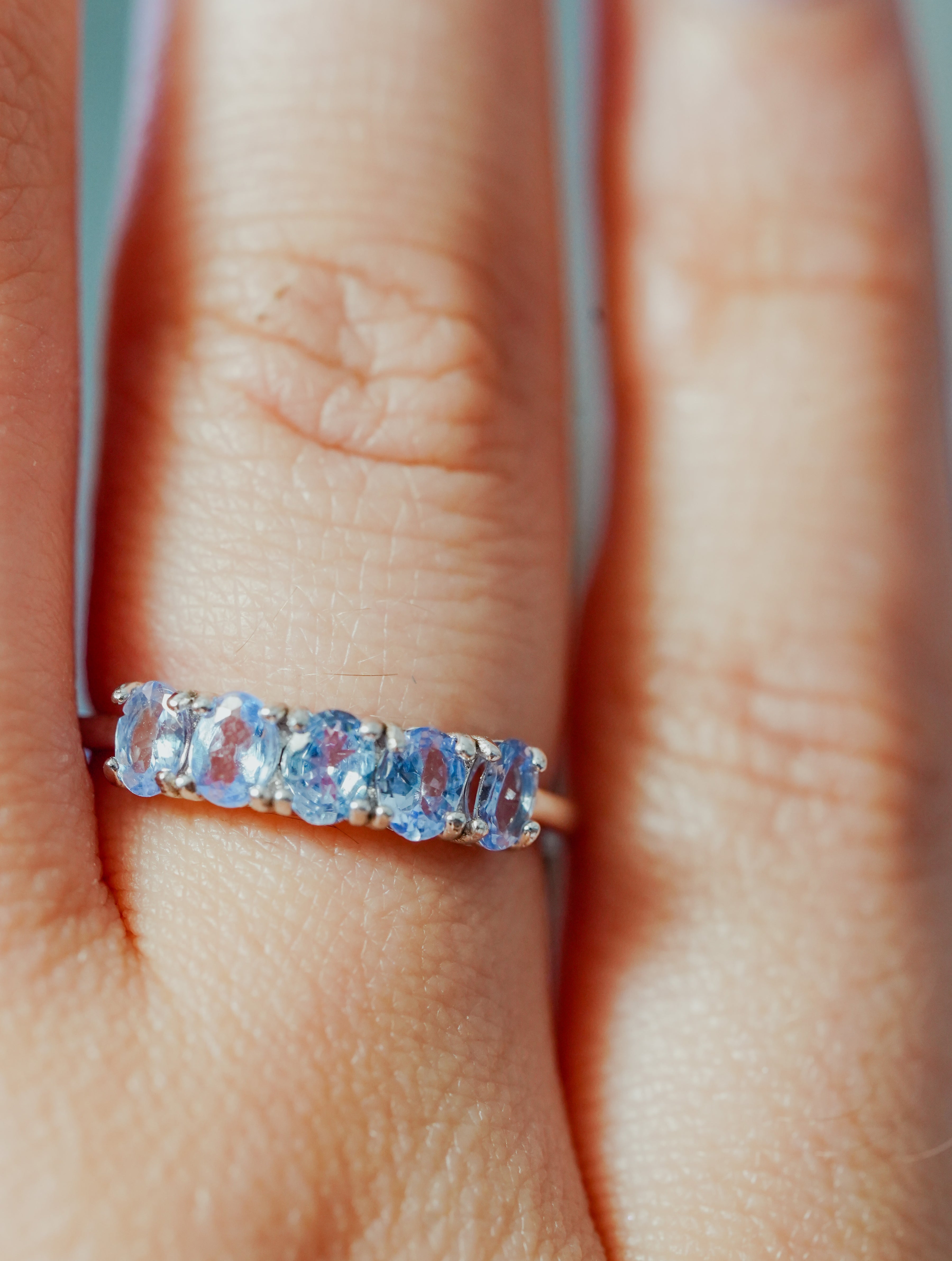 Anillo de Plata Adaptable con Aguamarina
