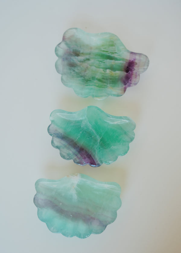 Bol de fluorita con forma de concha