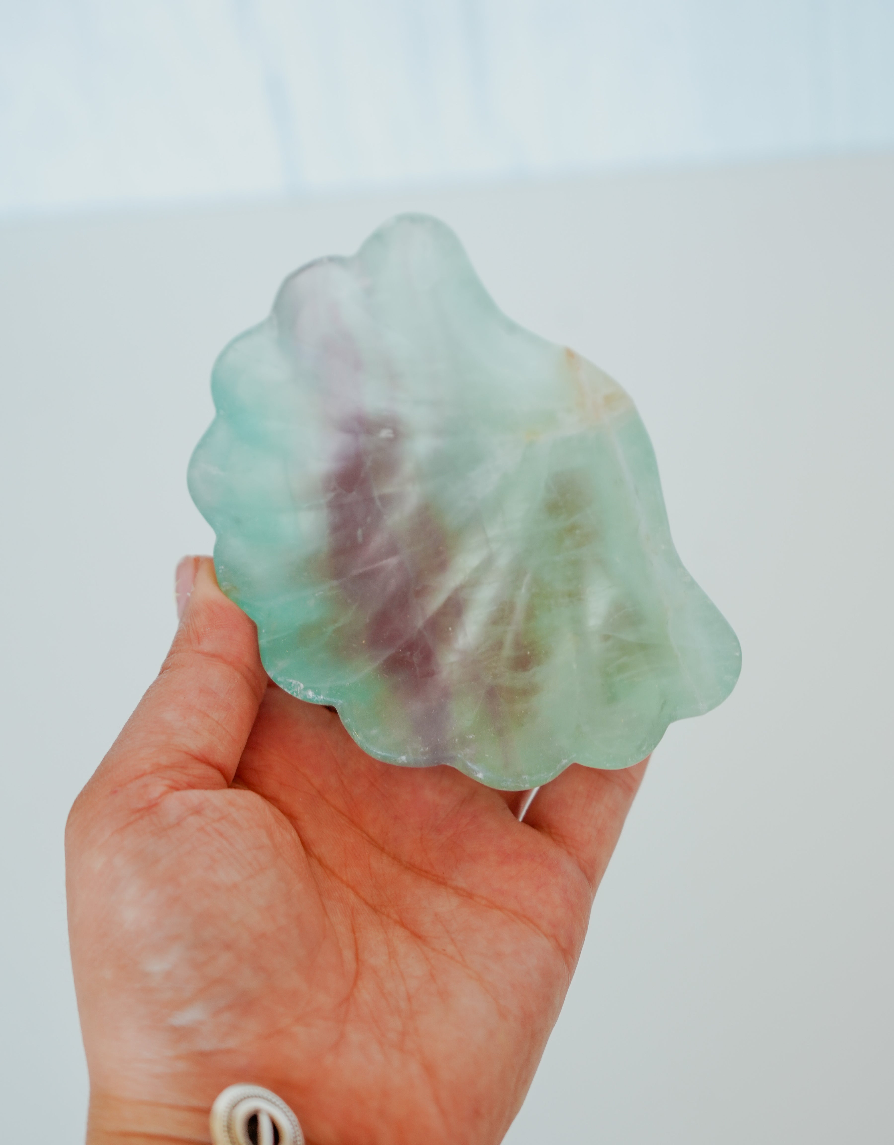 Bol de fluorita con forma de concha