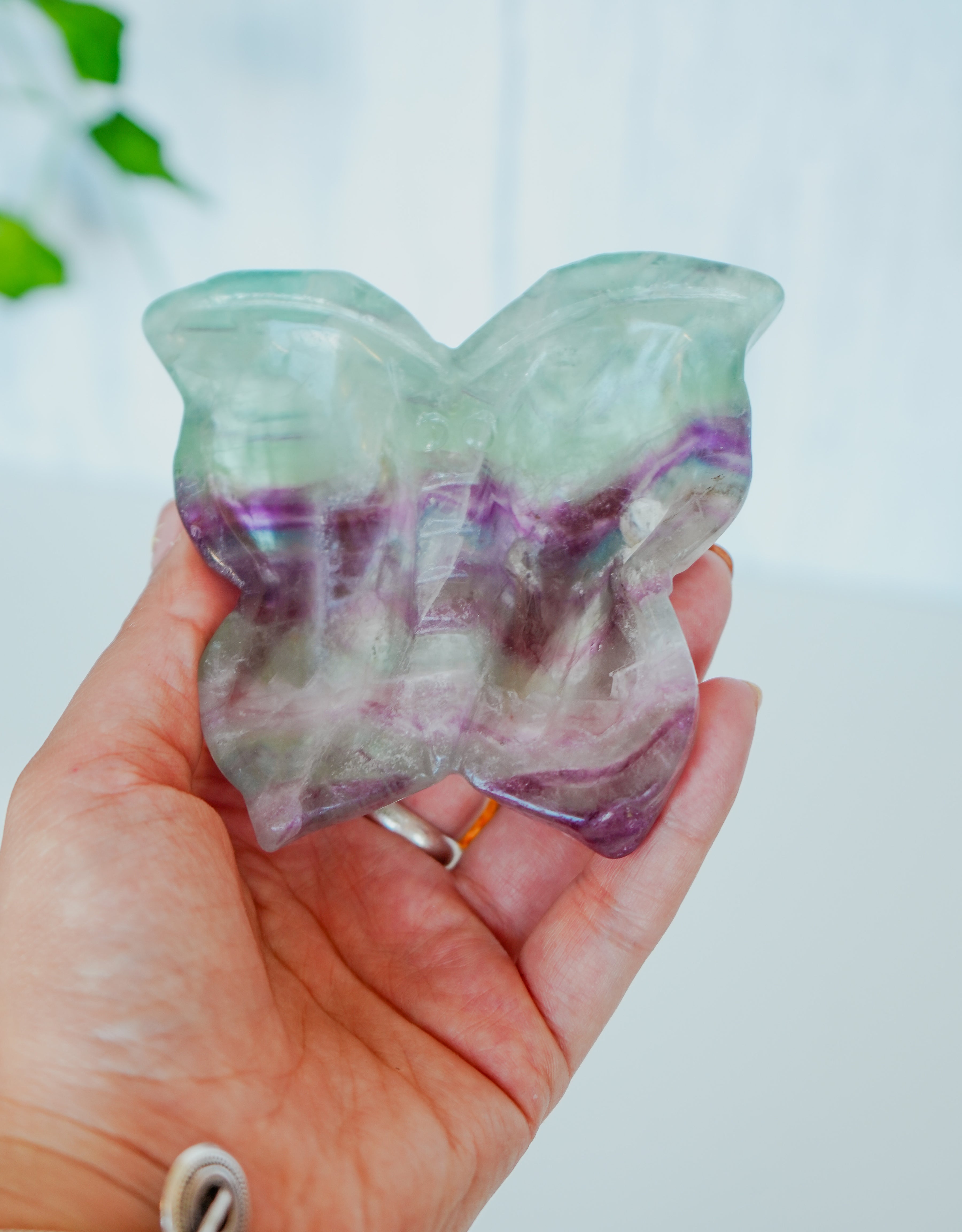 Bol de fluorita con forma de mariposa