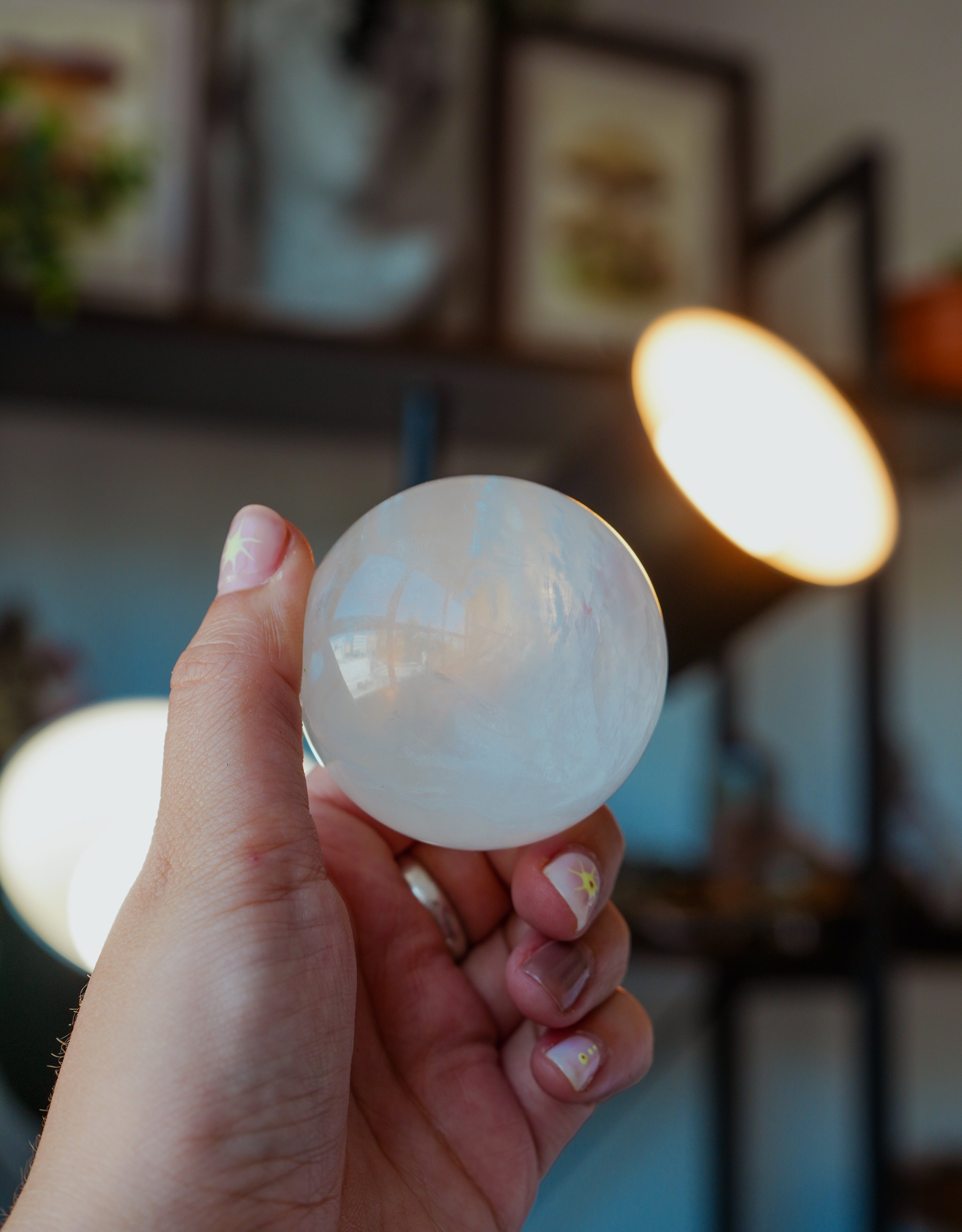 Esfera de fluorita blanca