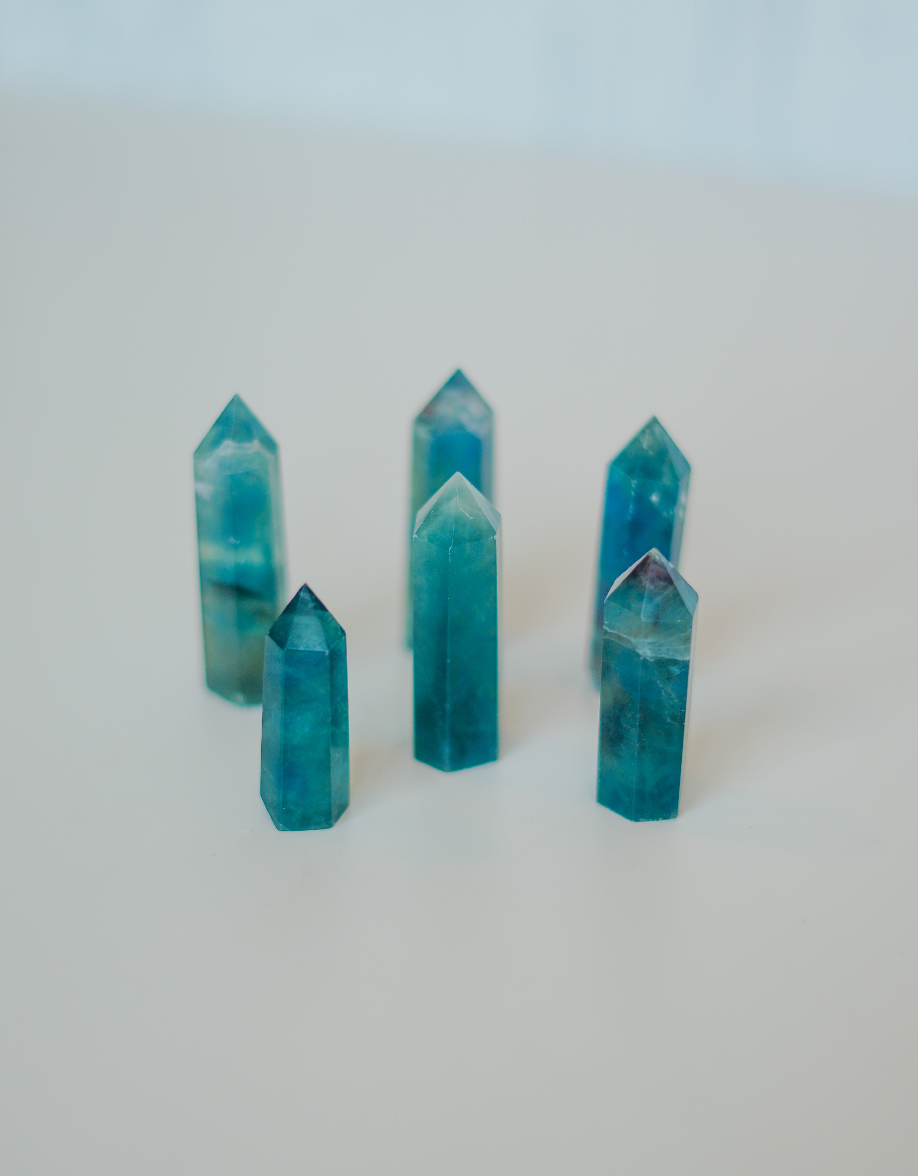 Punta de fluorita azul
