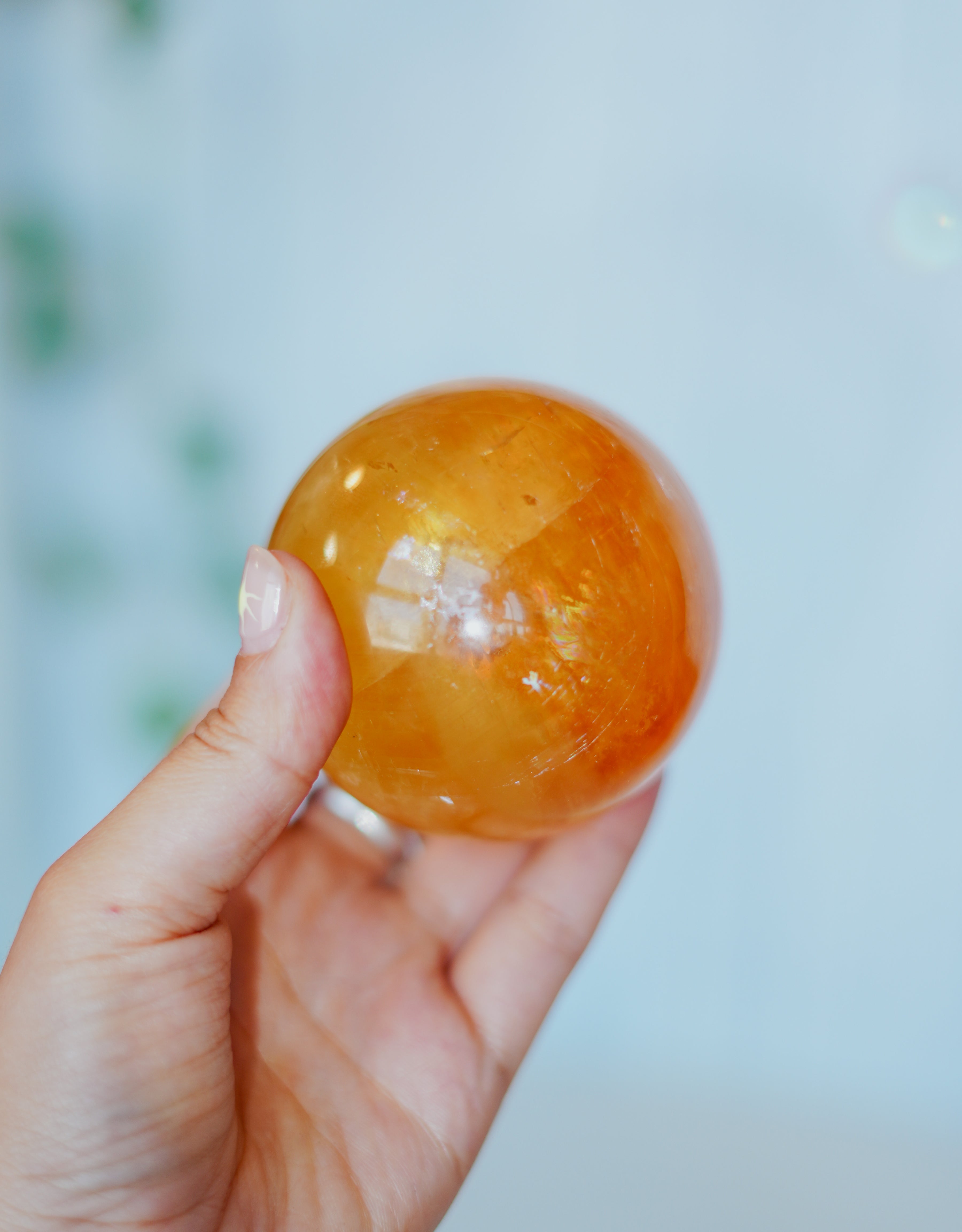 Esfera de calcita miel
