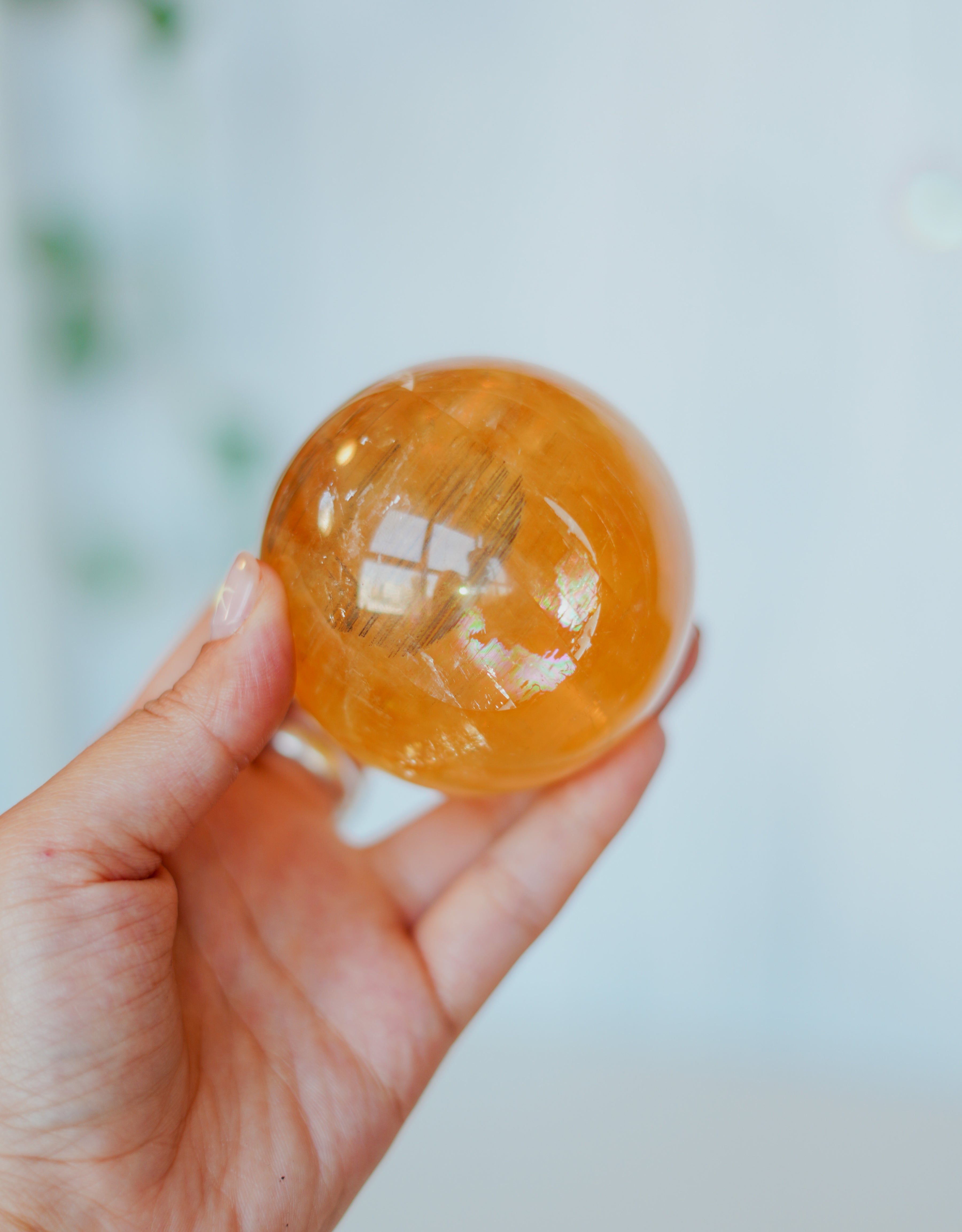 Esfera de calcita miel