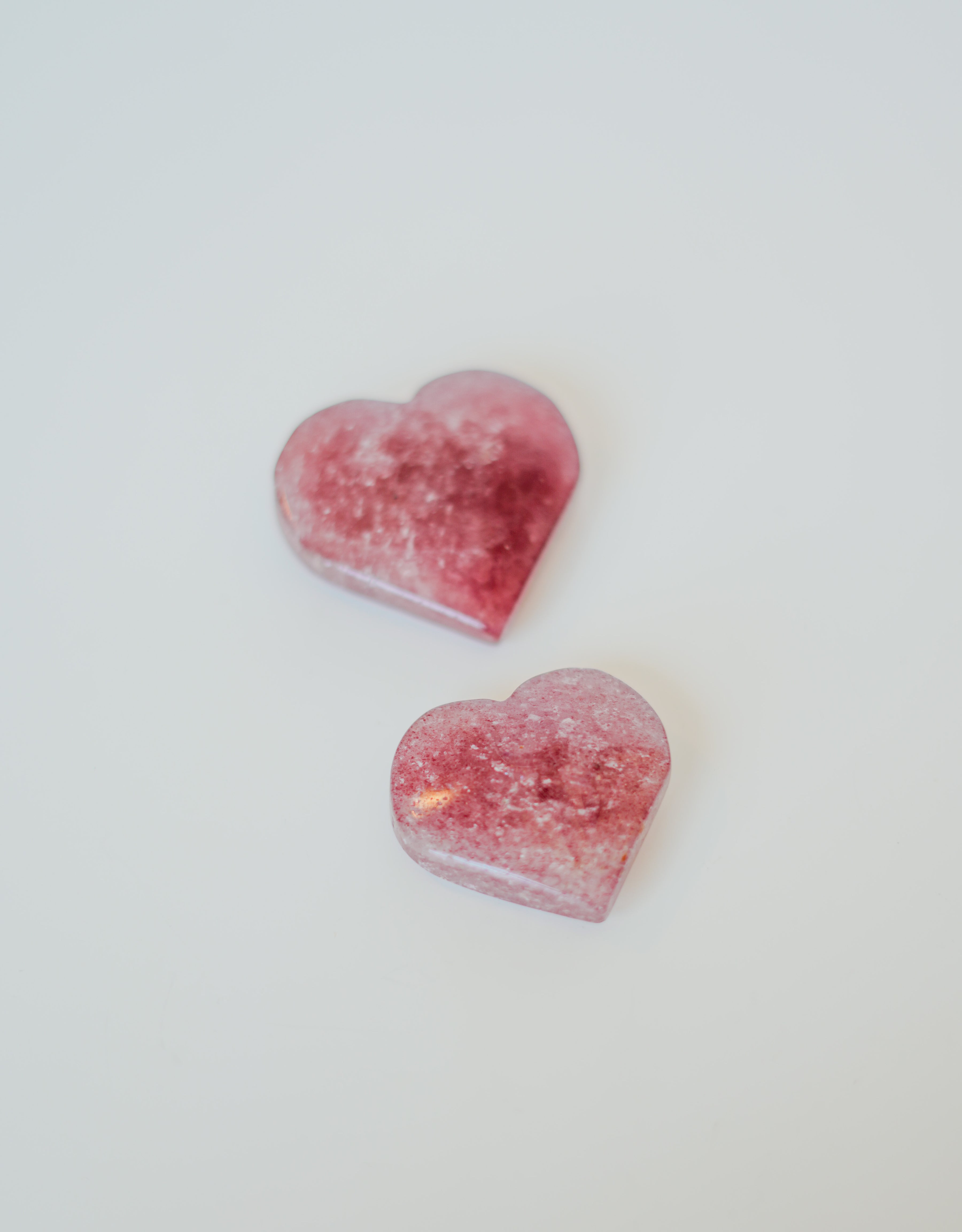 Corazón de cuarzo fresa