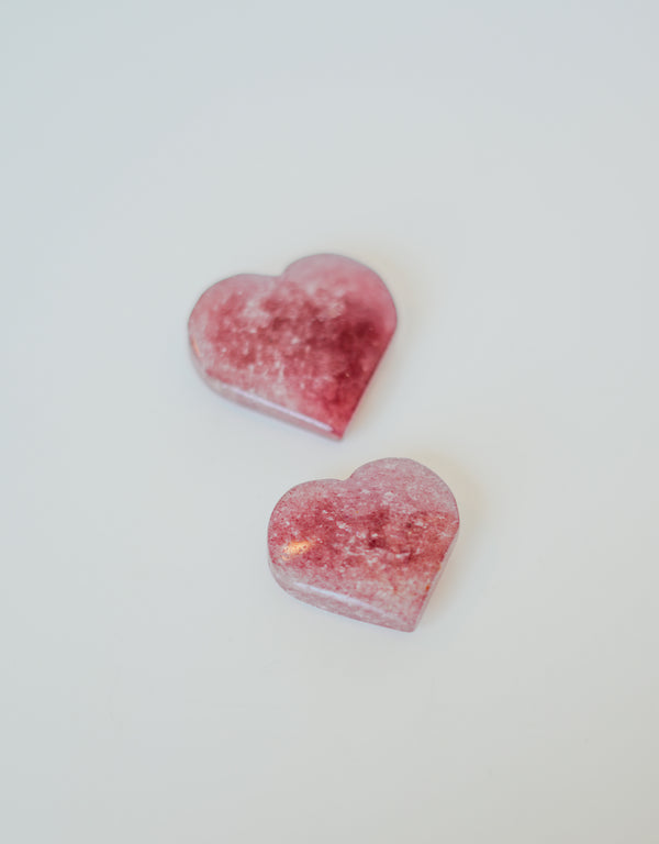 Corazón de cuarzo fresa