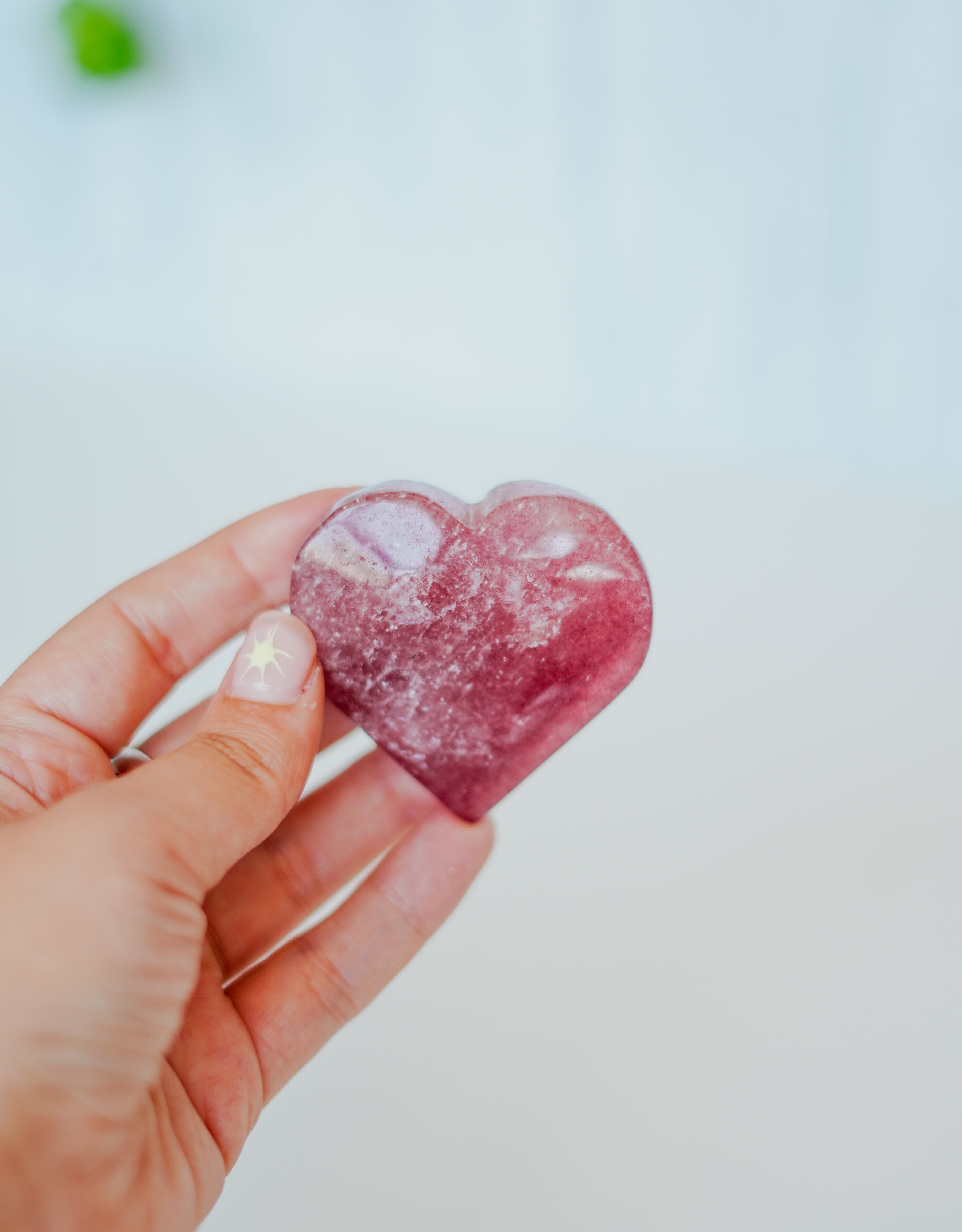 Corazón de cuarzo fresa