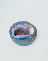 Geoda de ágata y amatista rosa