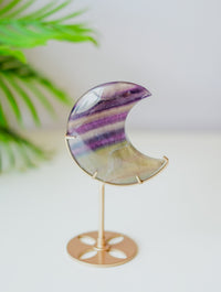 Luna de Fluorita con Peana | Magia Lunar y Claridad