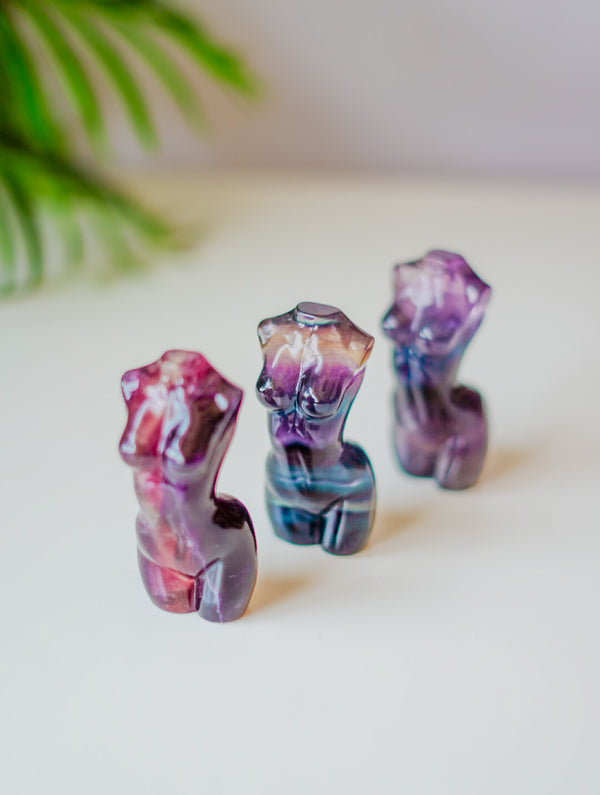 Busto de Fluorita | Escultura Mineral de Arte y Claridad