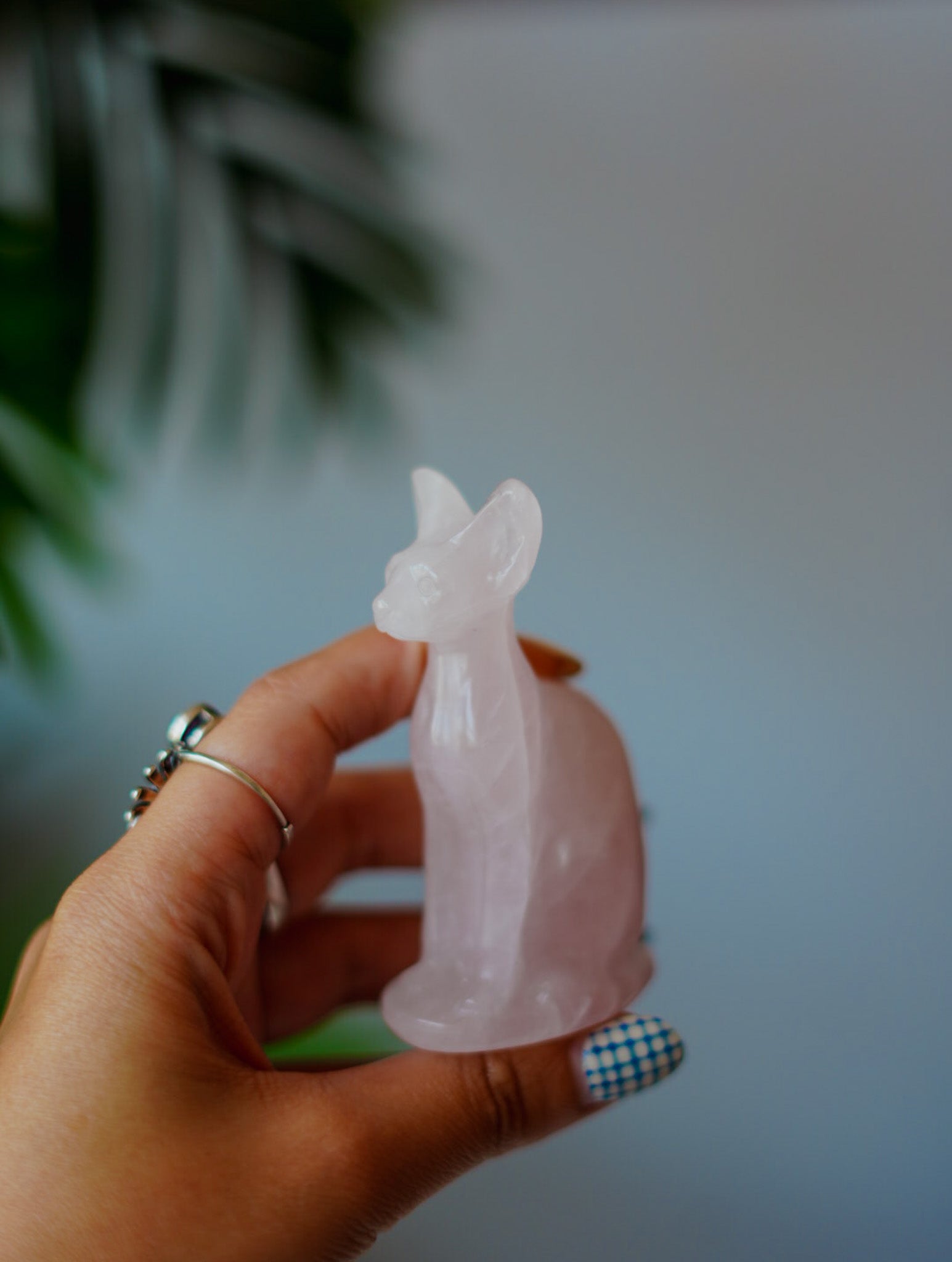 Gato Egipcio de Cuarzo Rosa | Amor y Protección de Bastet