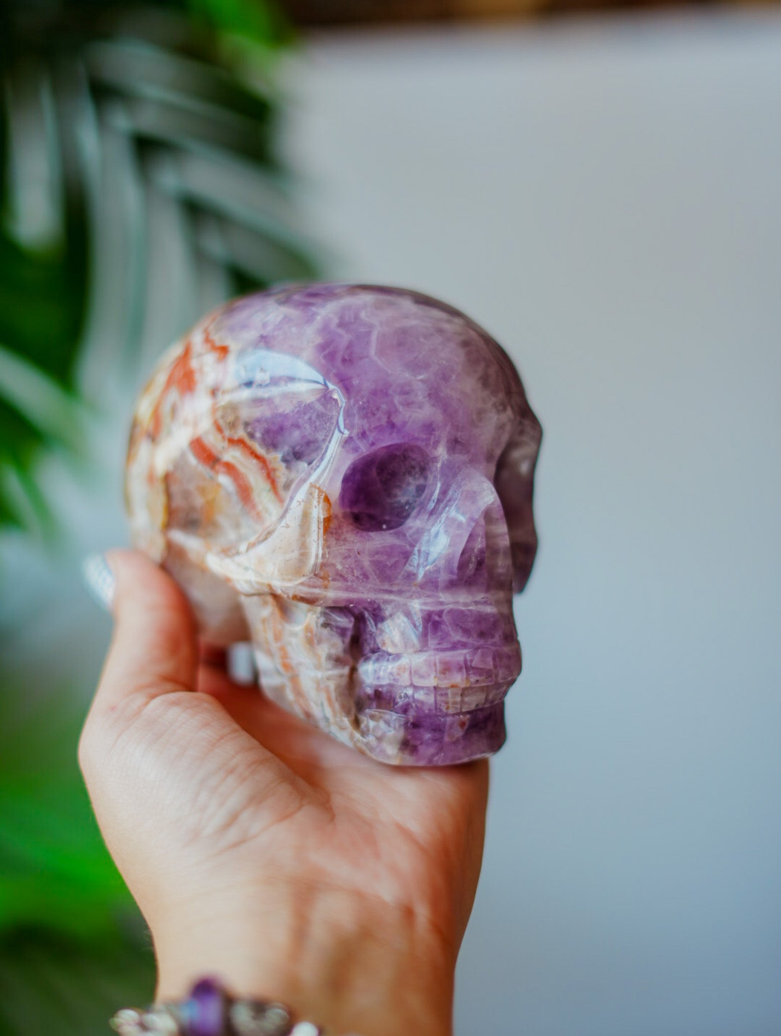 Calavera de Amatista con Ágata | Sabiduría Ancestral y Protección