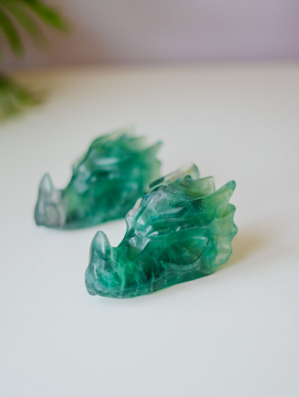 Cabeza de Dragón de Fluorita | Poder, Sabiduría y Magia