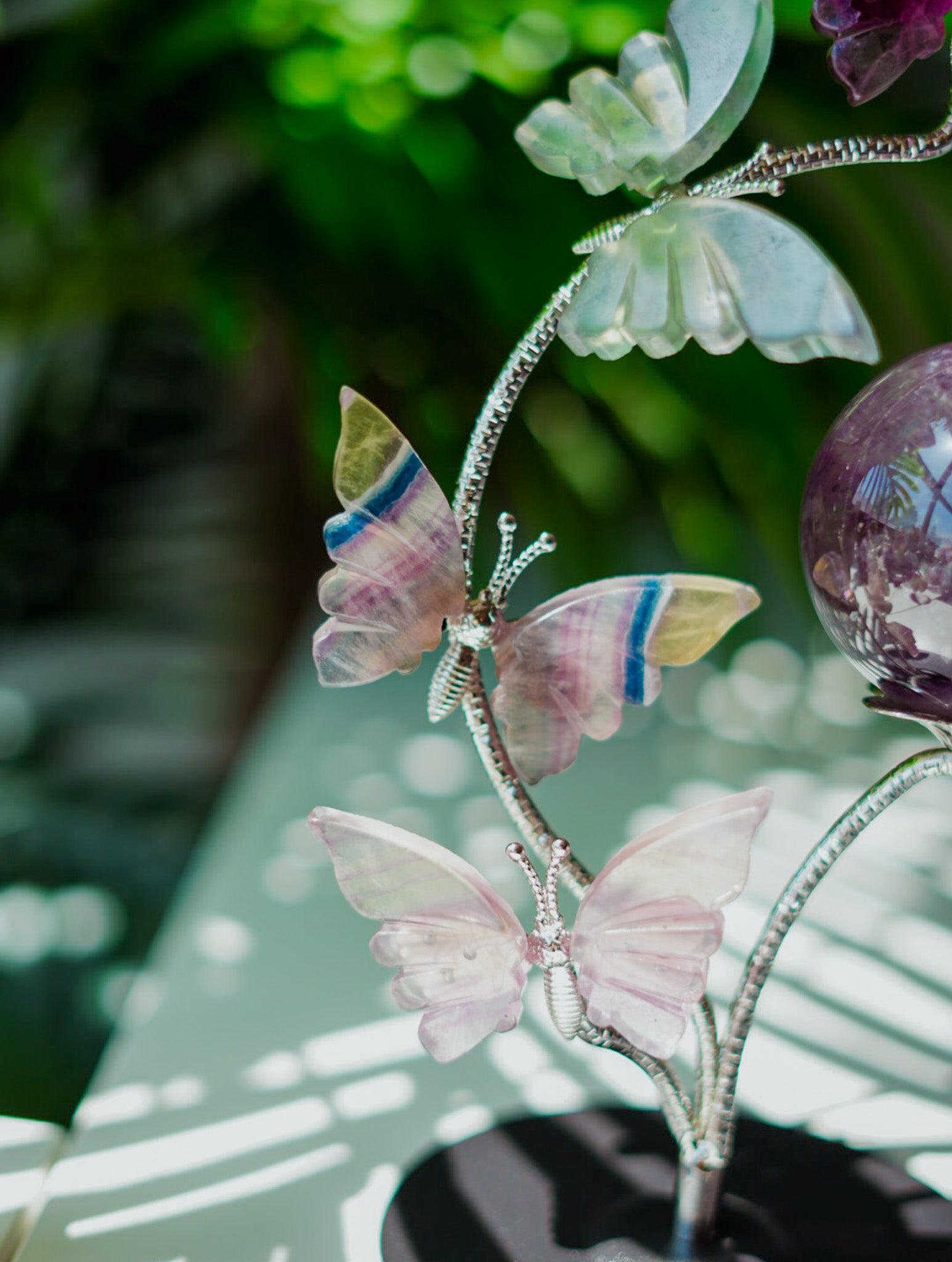 Soporte de Mariposas en Fluorita | Transformación y Magia